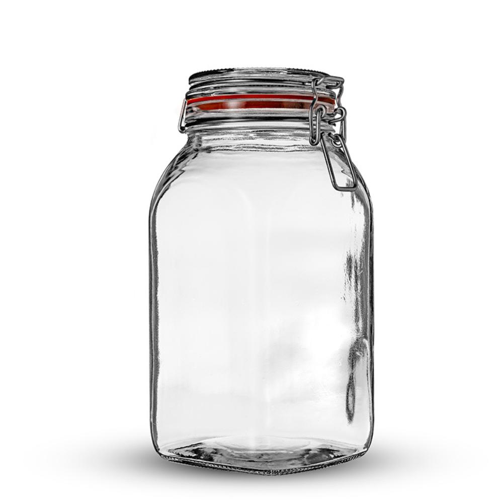 Bocal en verre à fermeture mécanique gros volume Coloquinte 2,5 L
