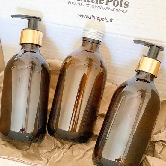 Burette flacon en verre ambré