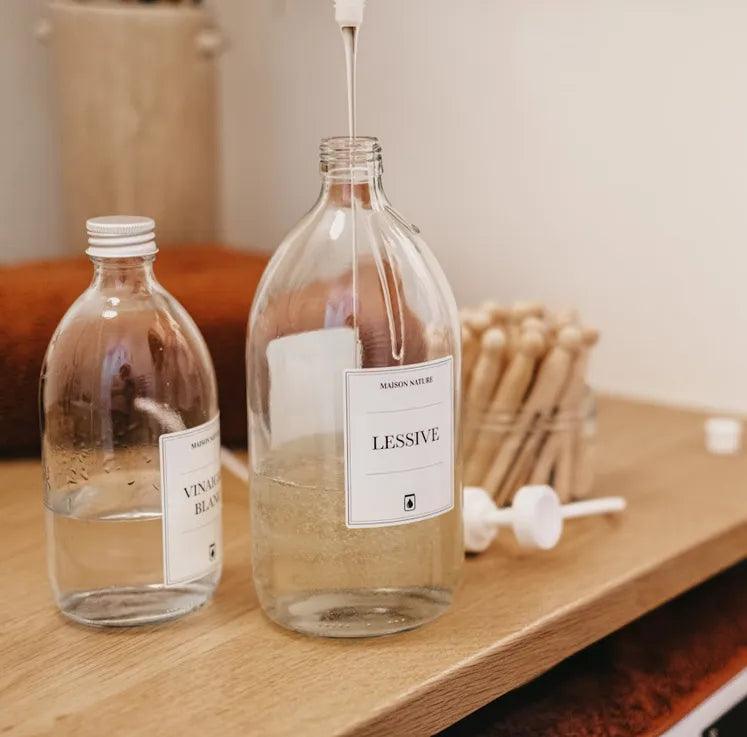 Burette flacon en verre transparent