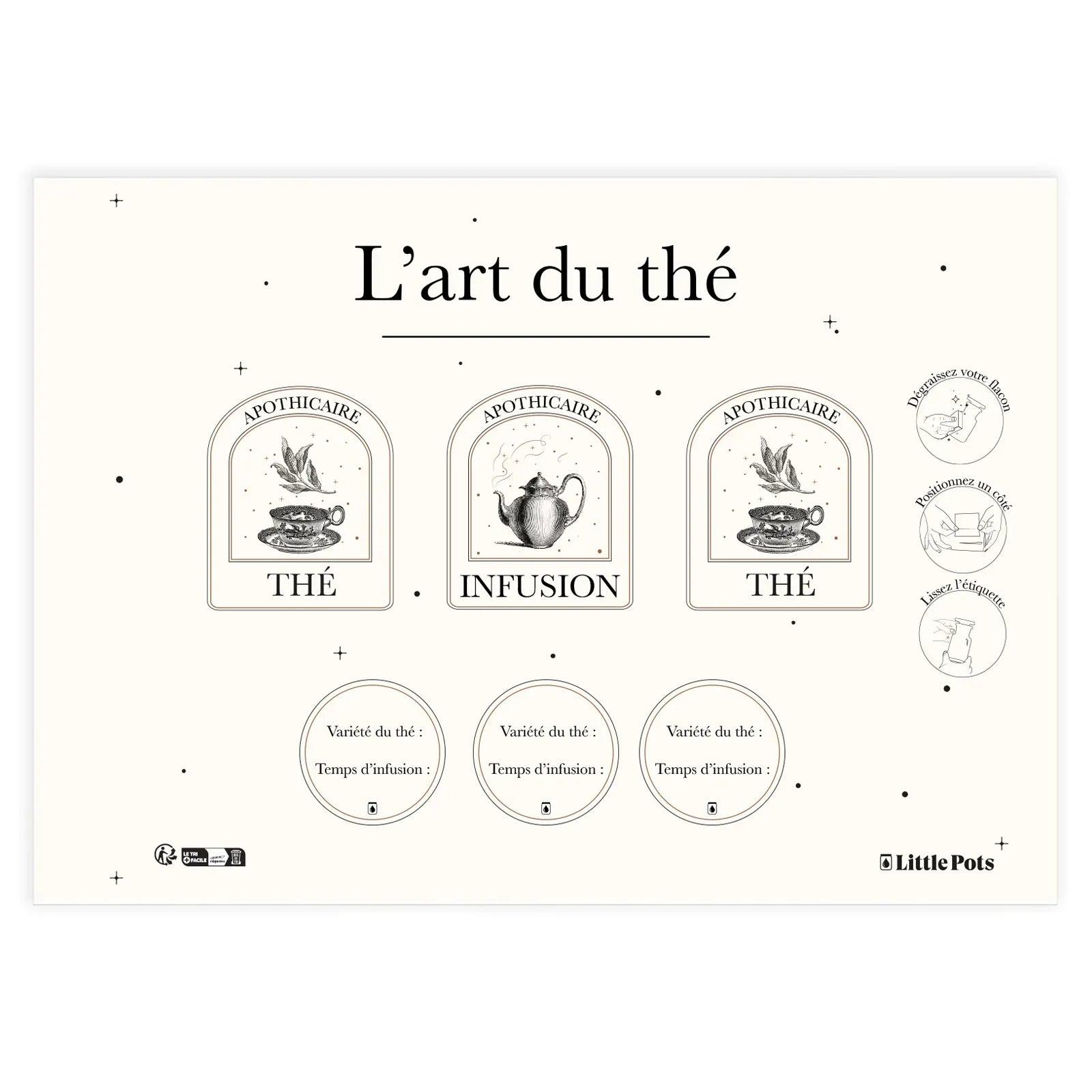 Étiquettes waterproof "L'art du thé"