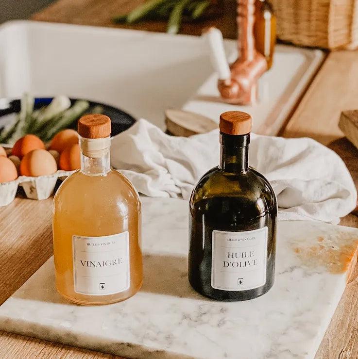 Étiquettes Waterproof "Huile et Vinaigre"