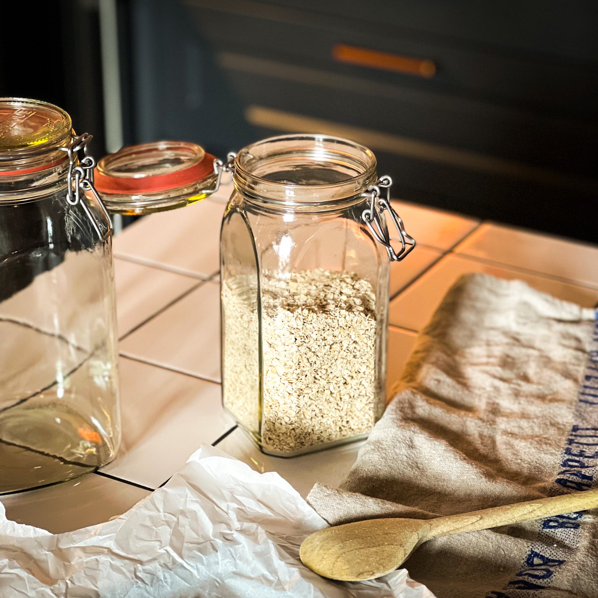 Bocal en verre recyclé à fermeture mécanique Coloquinte 1,4 L