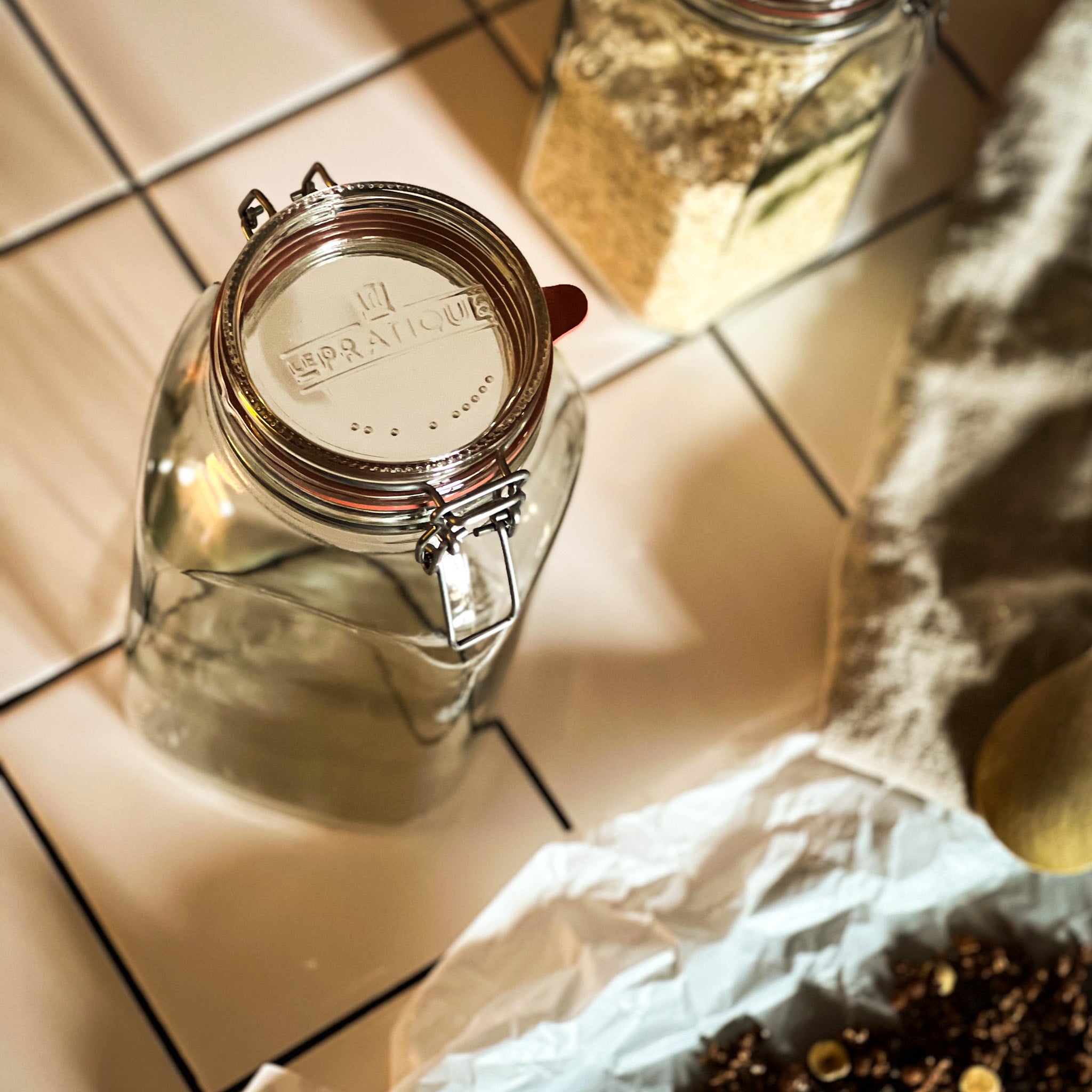 Gros bocaux en verre à fermeture mécanique Coloquinte 2,5 L Lot de 3