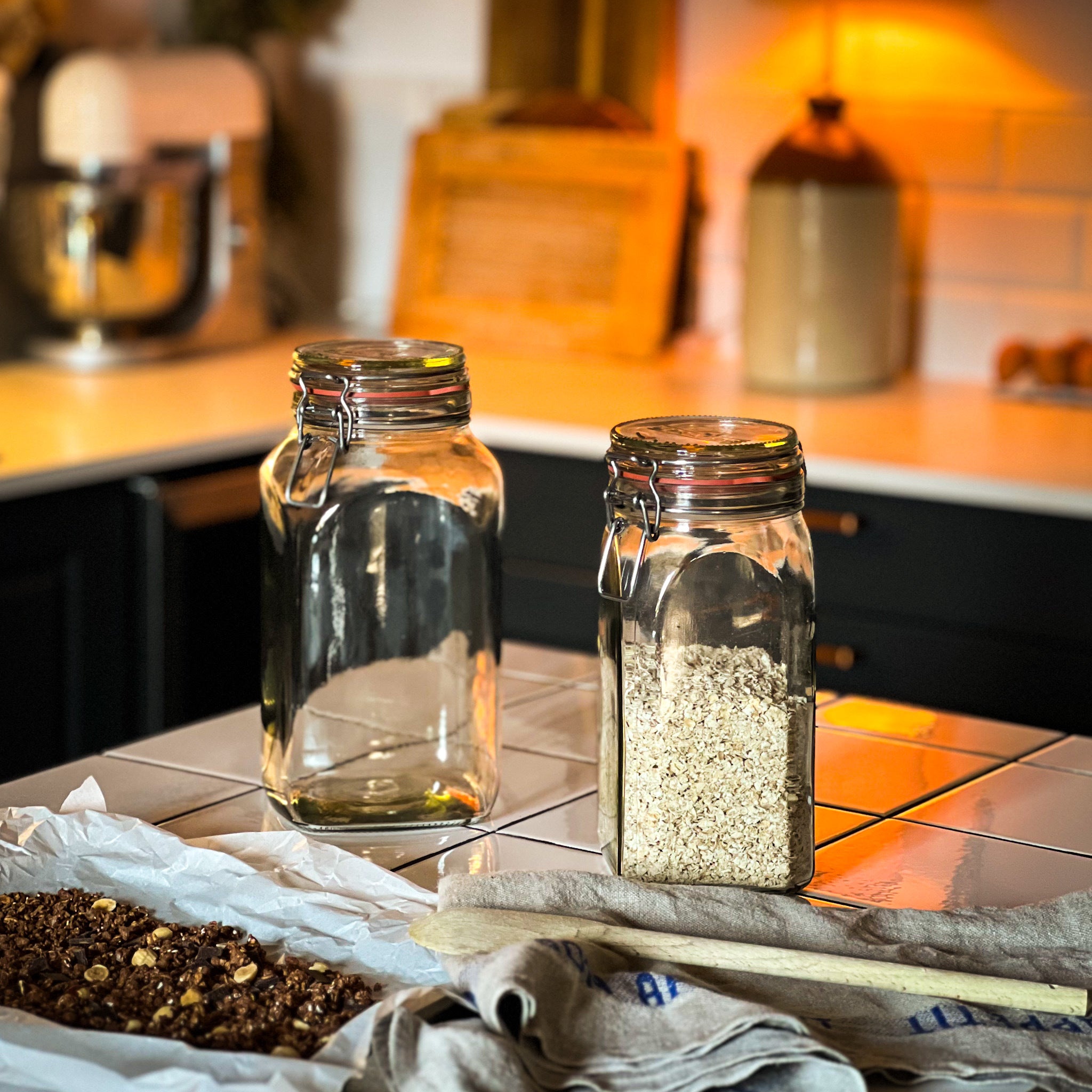 Gros bocaux en verre à fermeture mécanique Coloquinte 2,5 L Lot de 3
