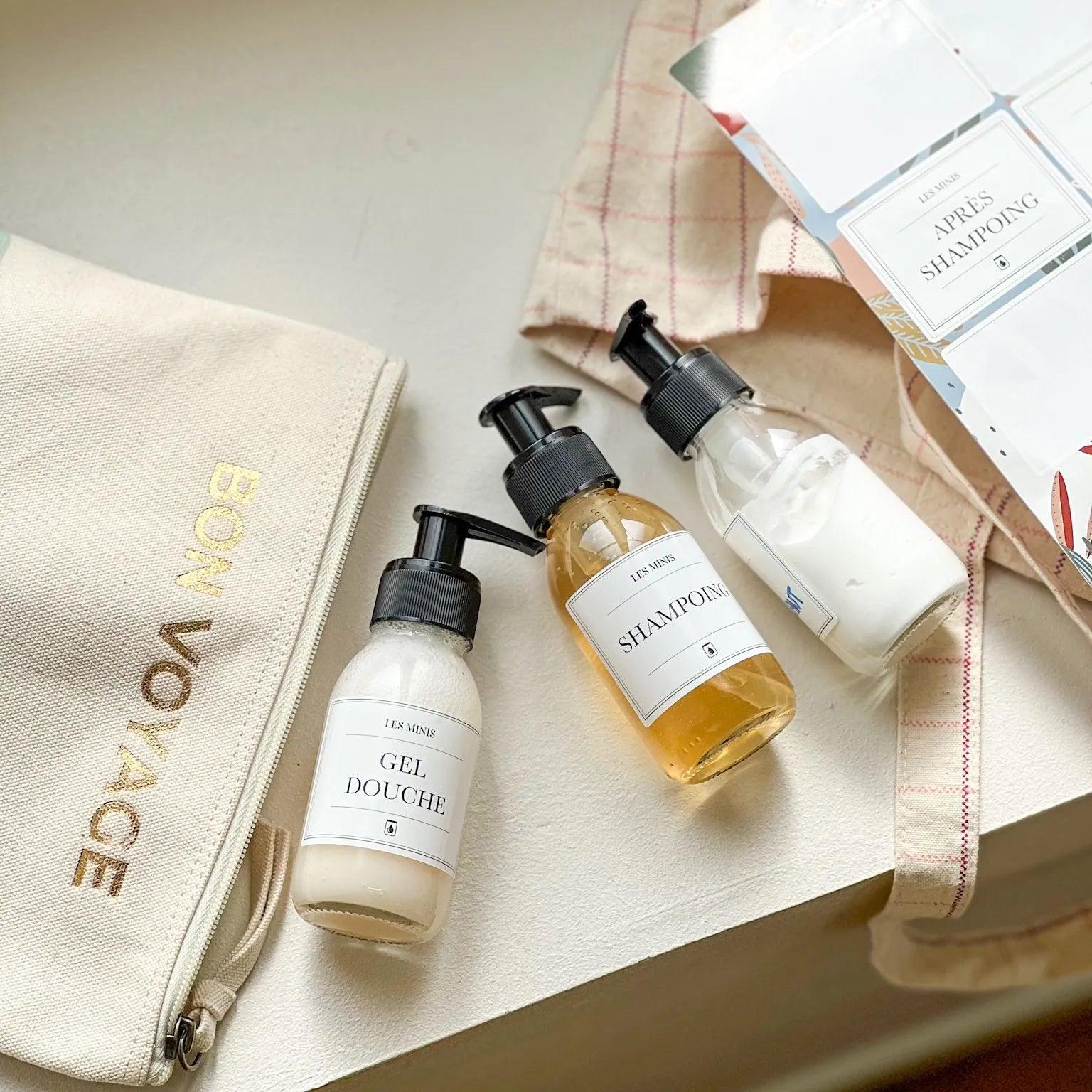 Pack Set de voyage Cosmétique - Flacons rechargeables 100 ml