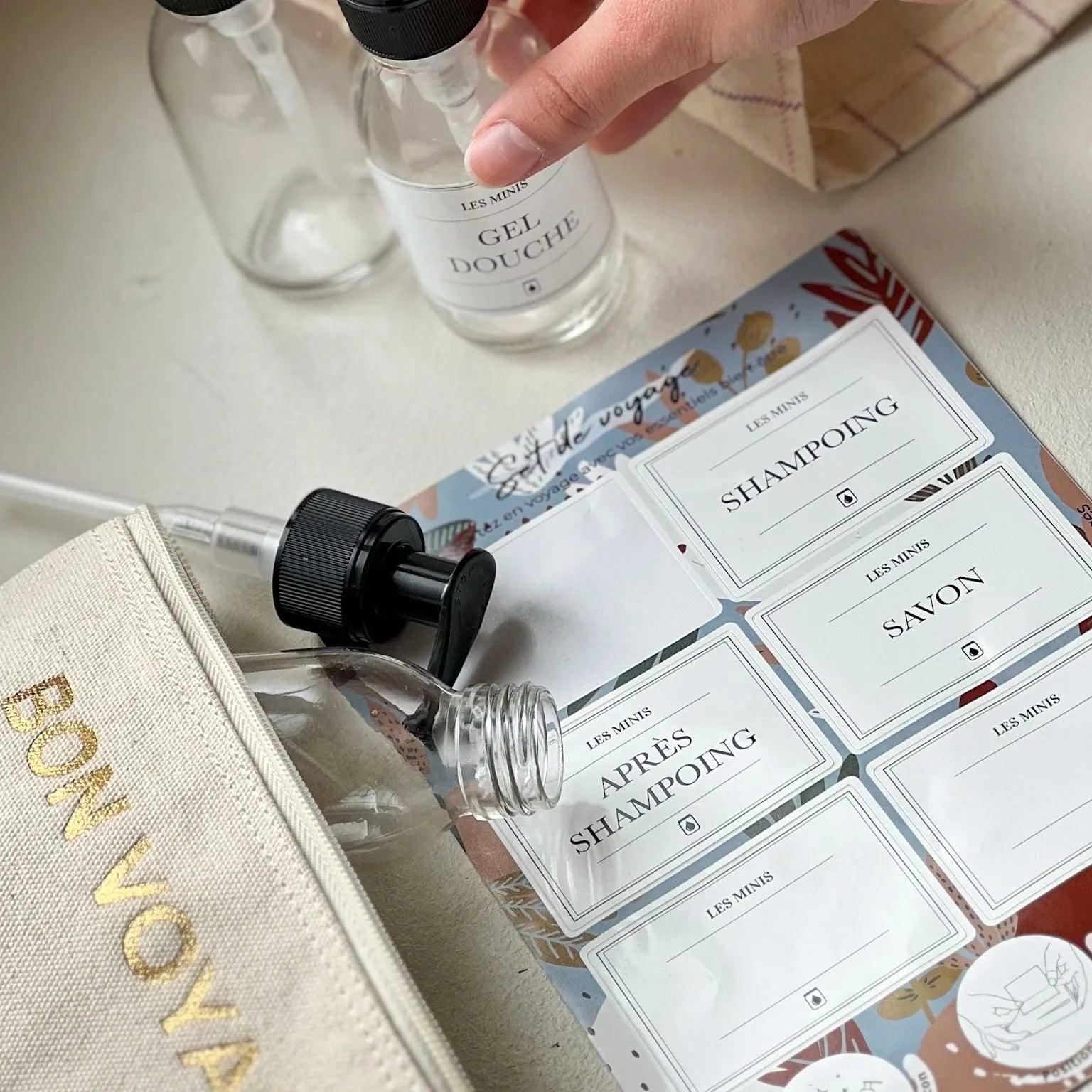 Pack Set de voyage Cosmétique - Flacons rechargeables 100 ml