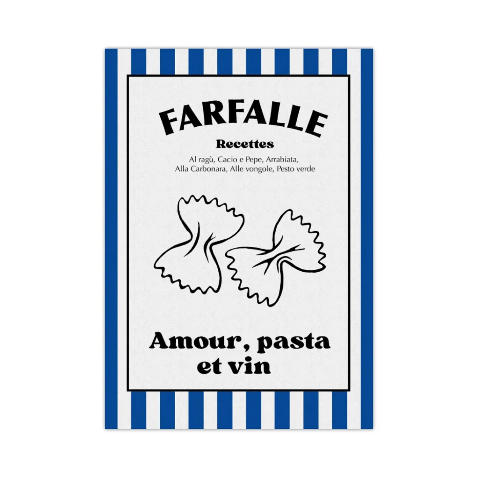 Affiche FARFALLE- Amour, pasta et vin