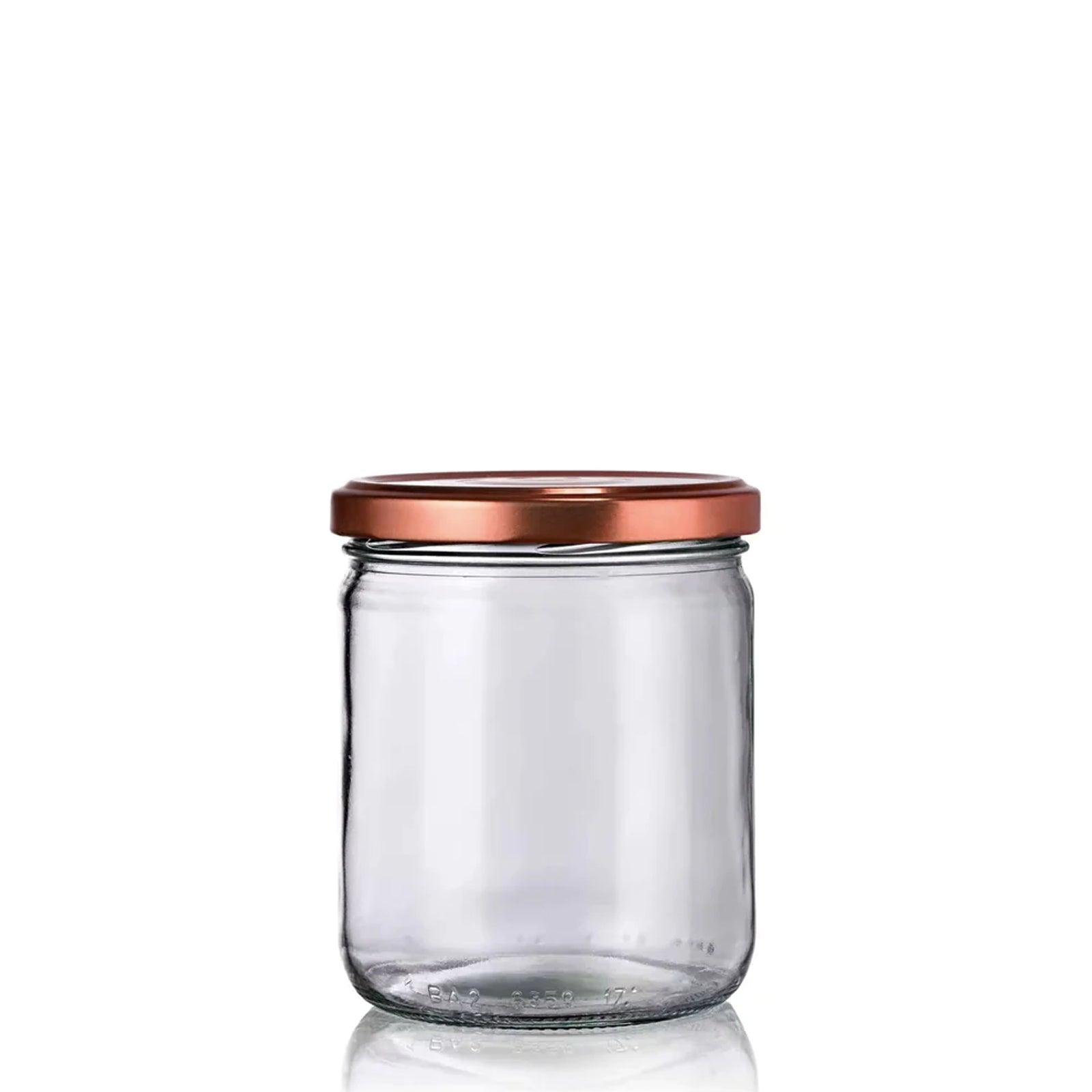 Bocal en verre 446 ml avec couvercle cuivre