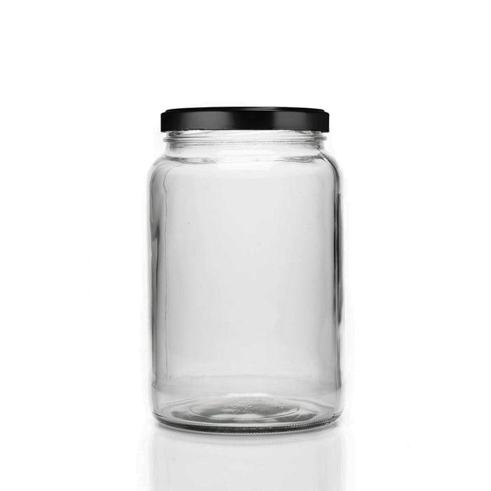 Gros bocal de 1,7l avec couvercle twist-off noir