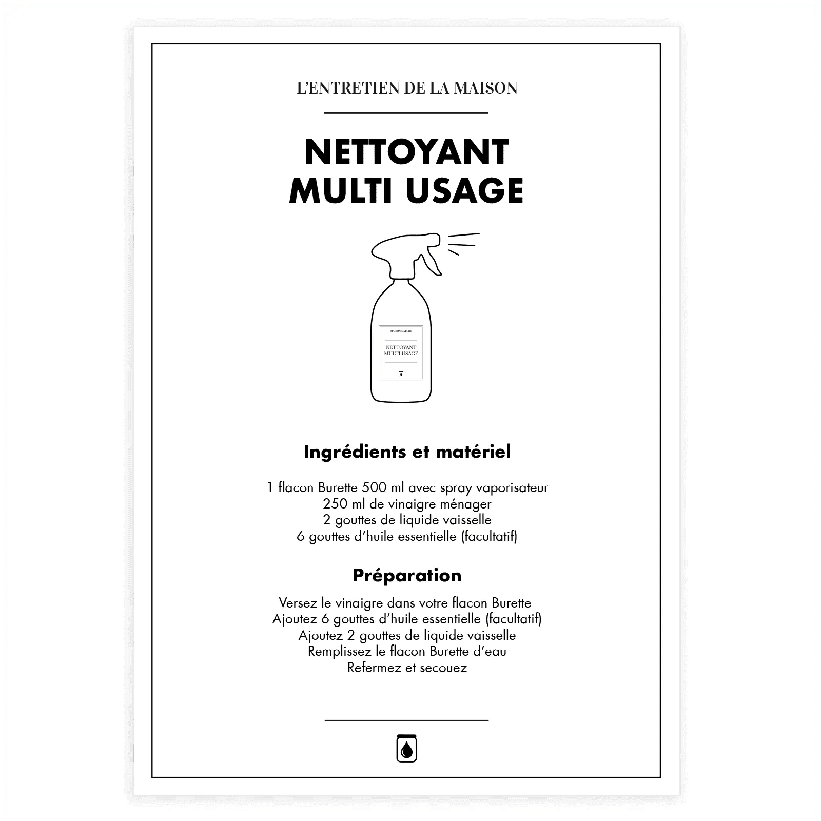 Affiche DROGUERIE- Guide des produits ménagers