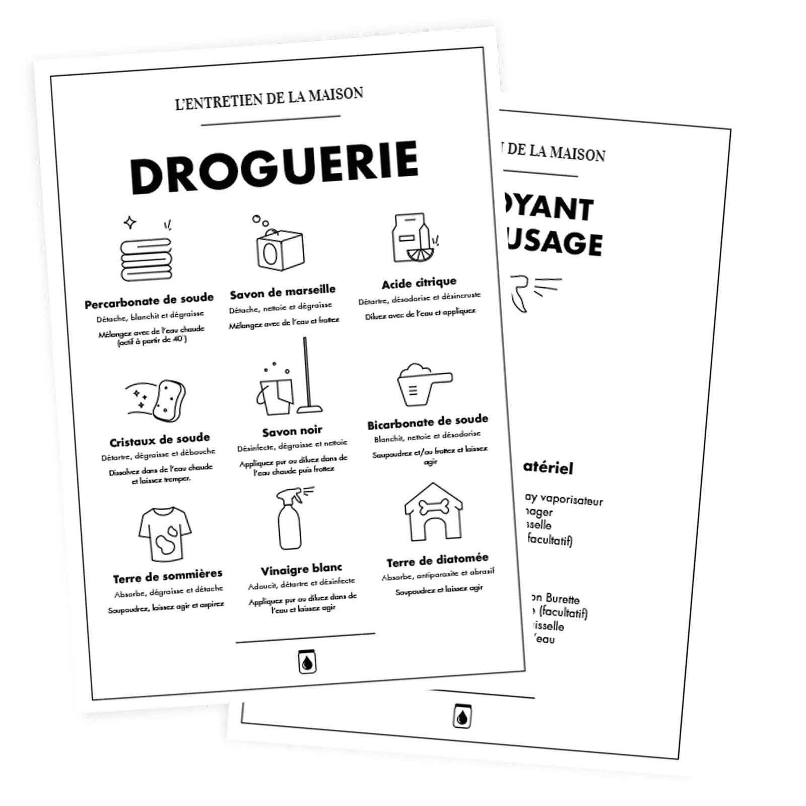 Affiche DROGUERIE- Guide des produits ménagers