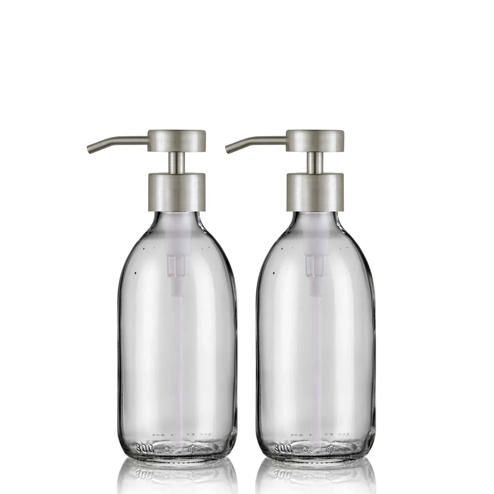 Duo de distributeur de savon 300ml avec pompe design argent