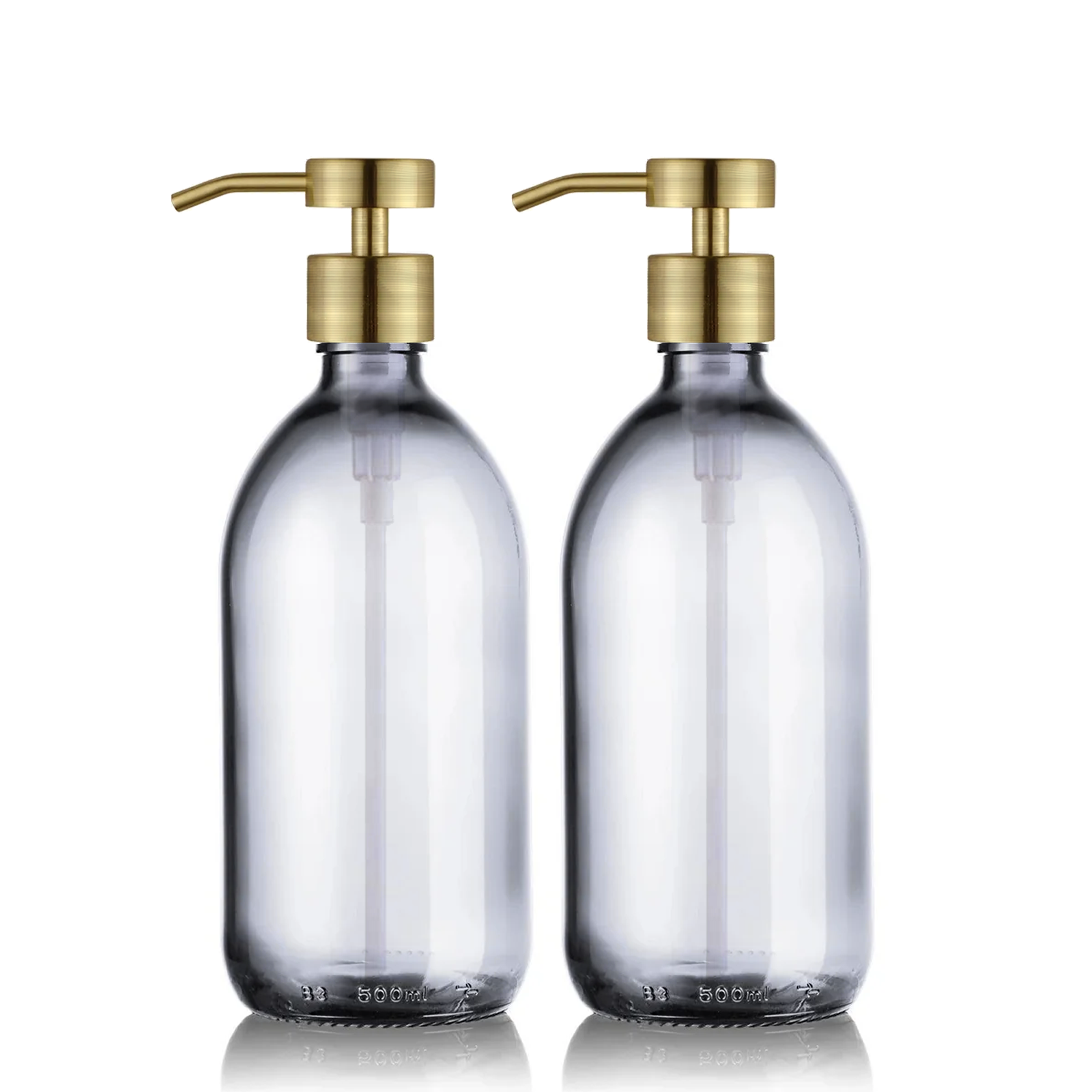 Duo de distributeur de savon 500ml avec pompe design bronze