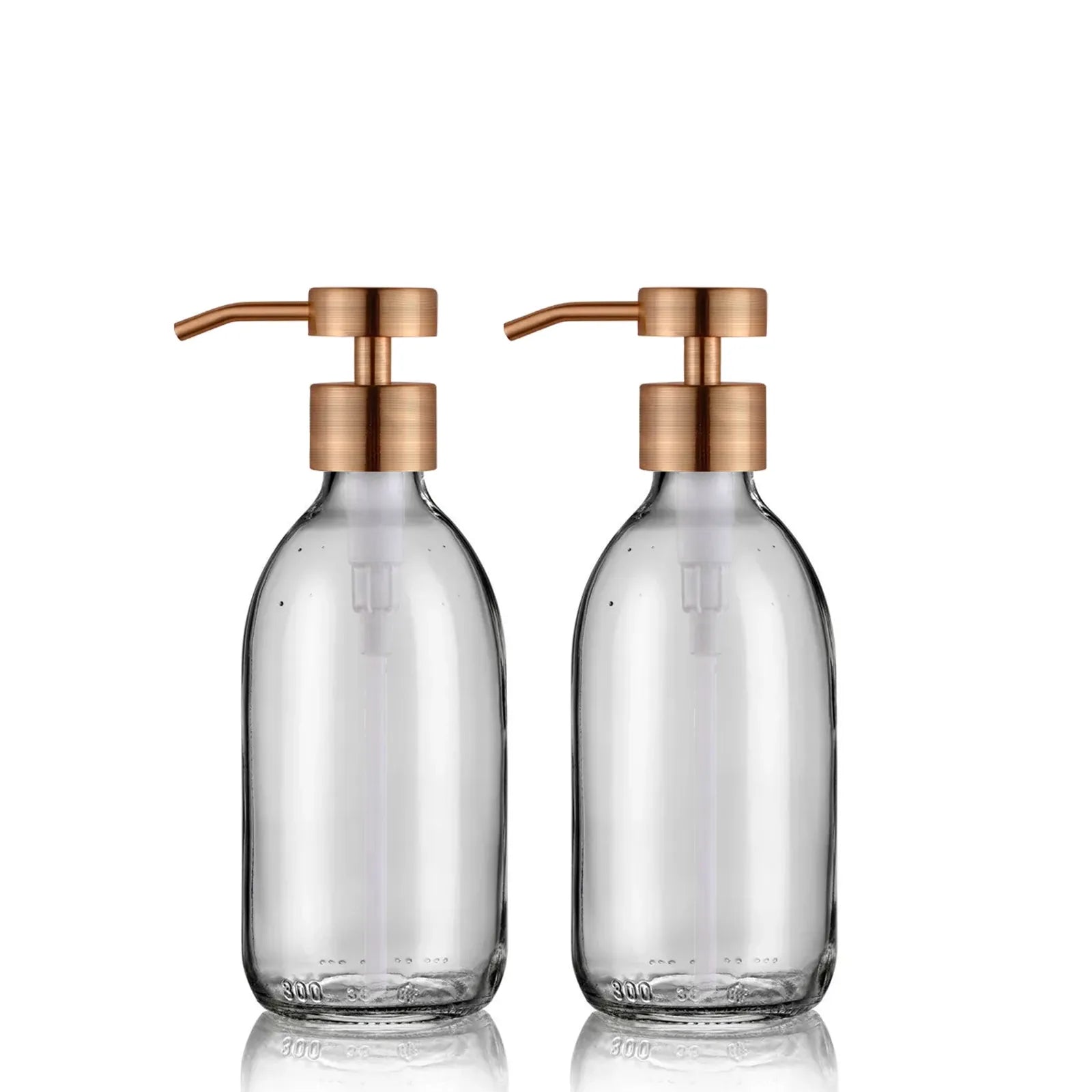 Duo de distributeur de savon 300ml avec pompe design cuivré