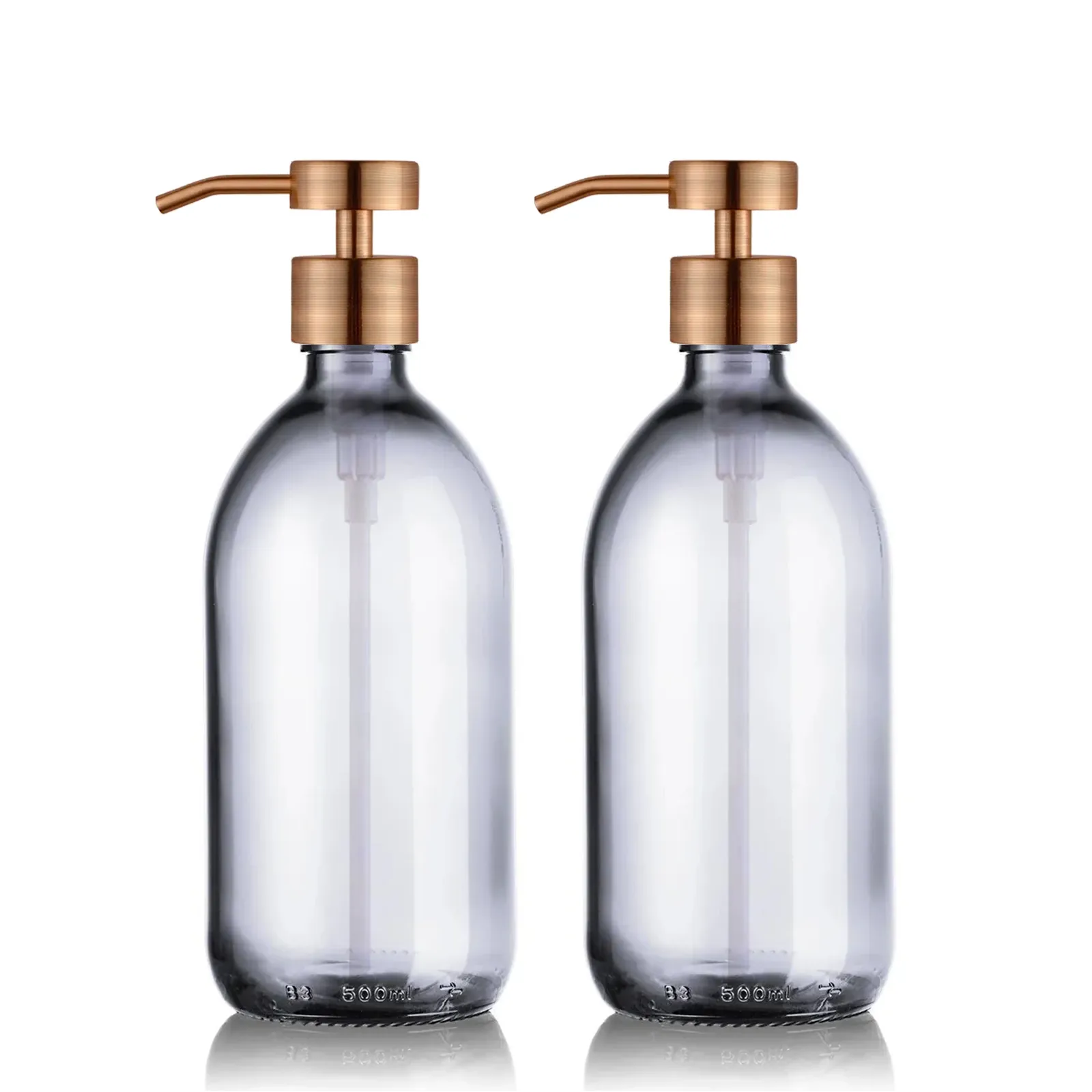 Duo de distributeur de savon 500ml avec pompe design cuivré