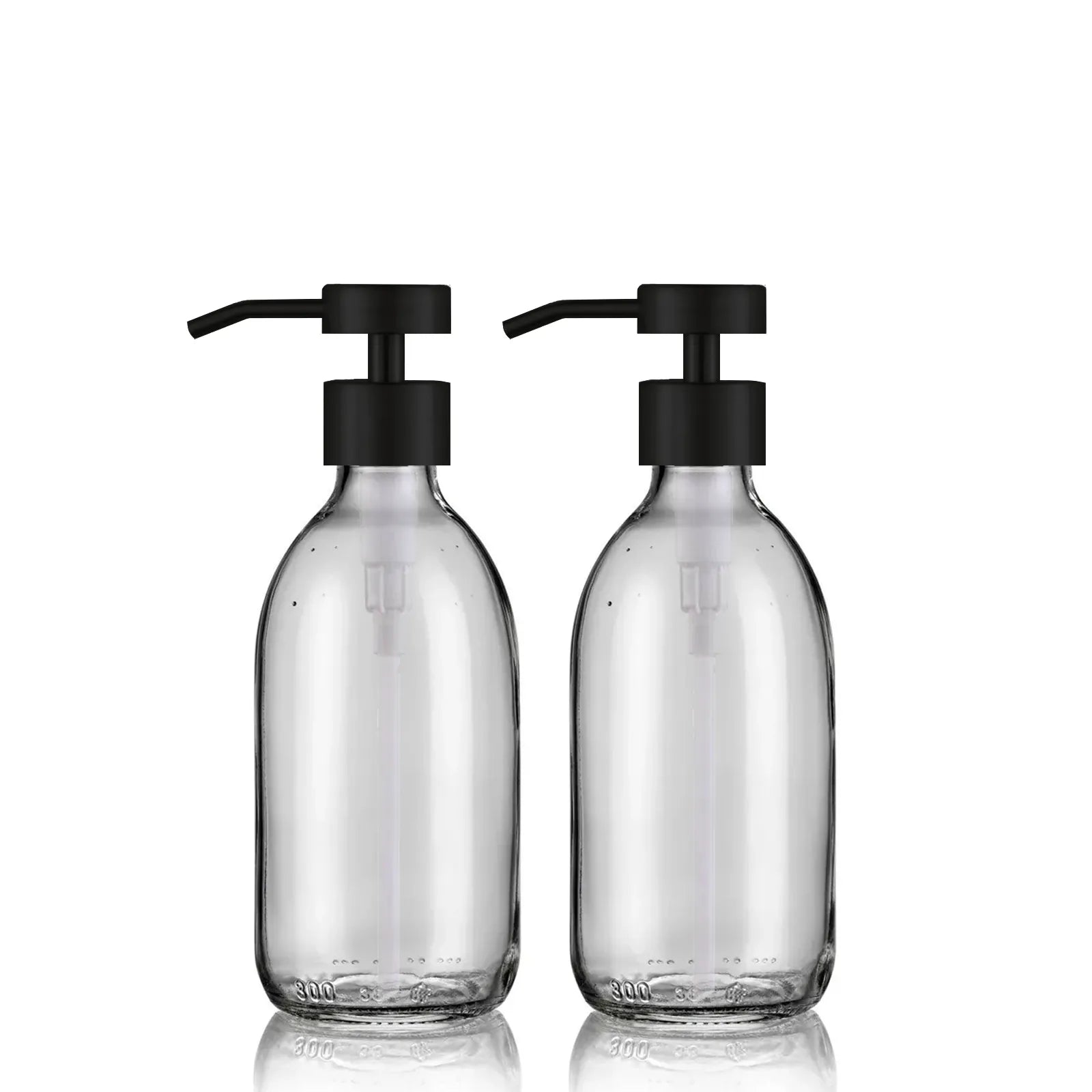 Duo de distributeur de savon 300ml avec pompe design noir mat