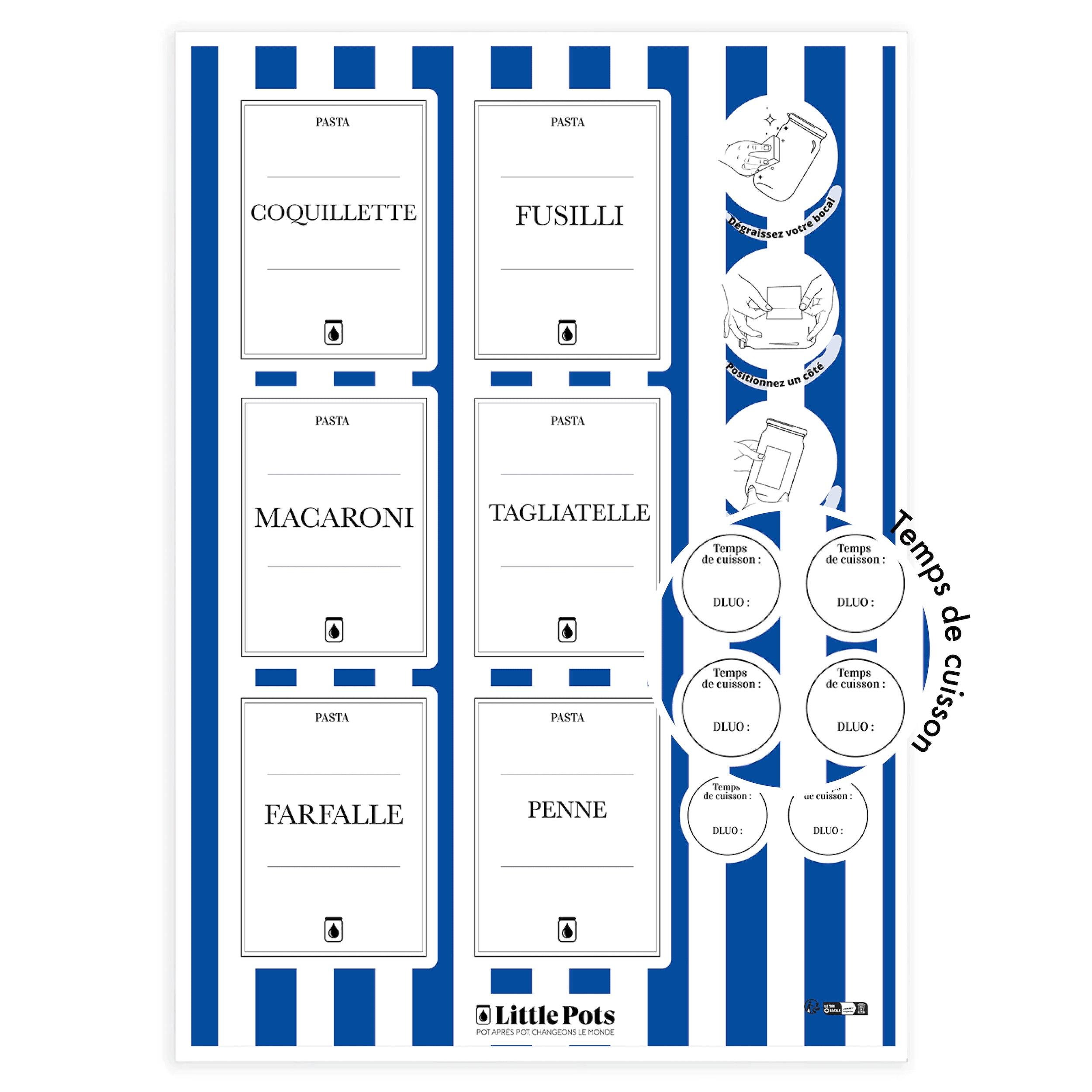 Etiquettes Waterproof "PASTA"