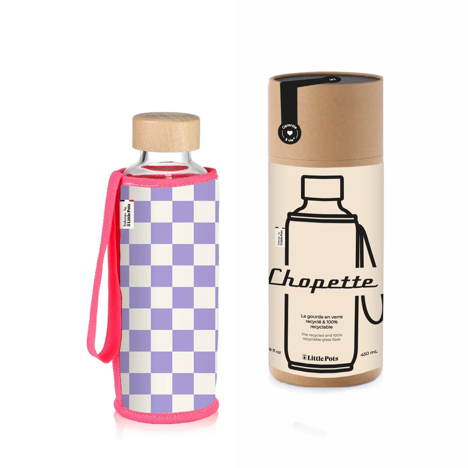 Chopette gourde en verre garantie à vie avec housse protectrice