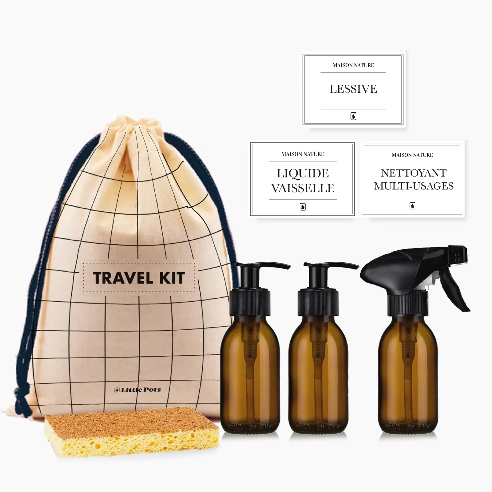 Pack Set de voyage Ménage - Flacons rechargeables 100 ml