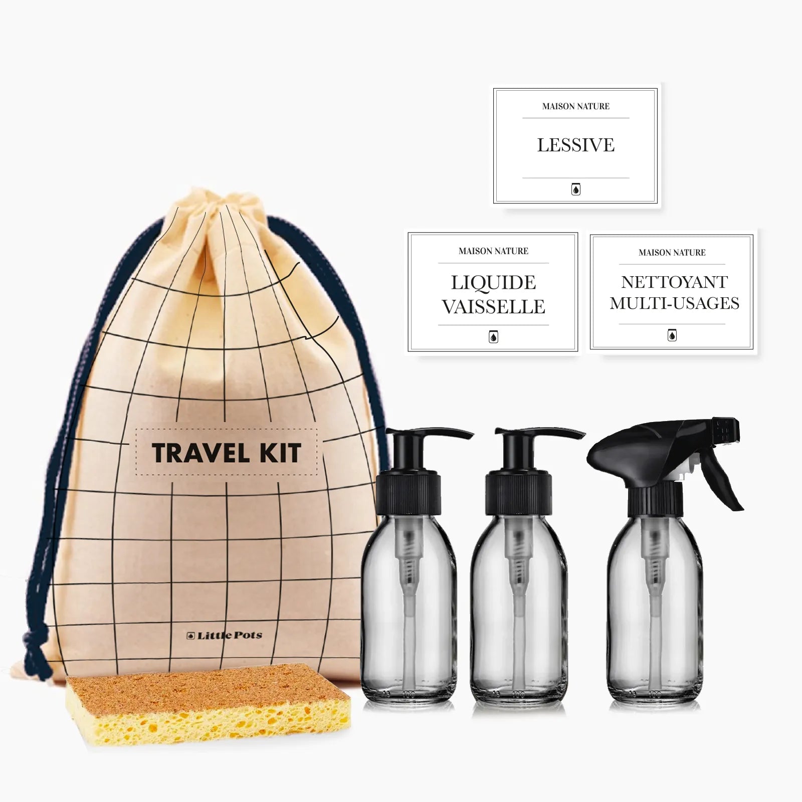 Pack Set de voyage Ménage - Flacons rechargeables 100 ml