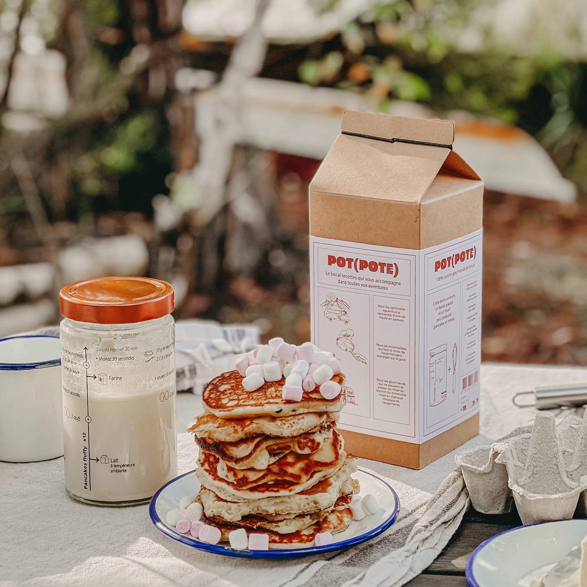 Shaker à crêpes et pancakes - Bocal gradué Pot(pote)