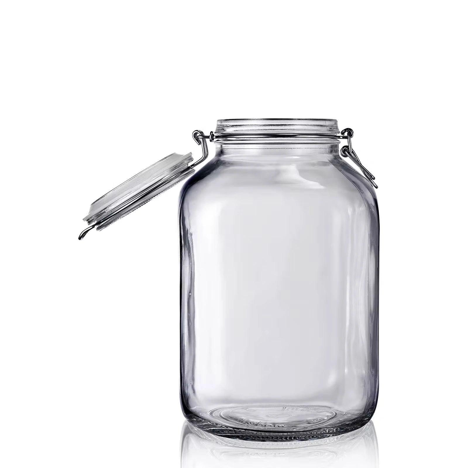Gros bocal en verre de 4 litres avec fermeture mécanique