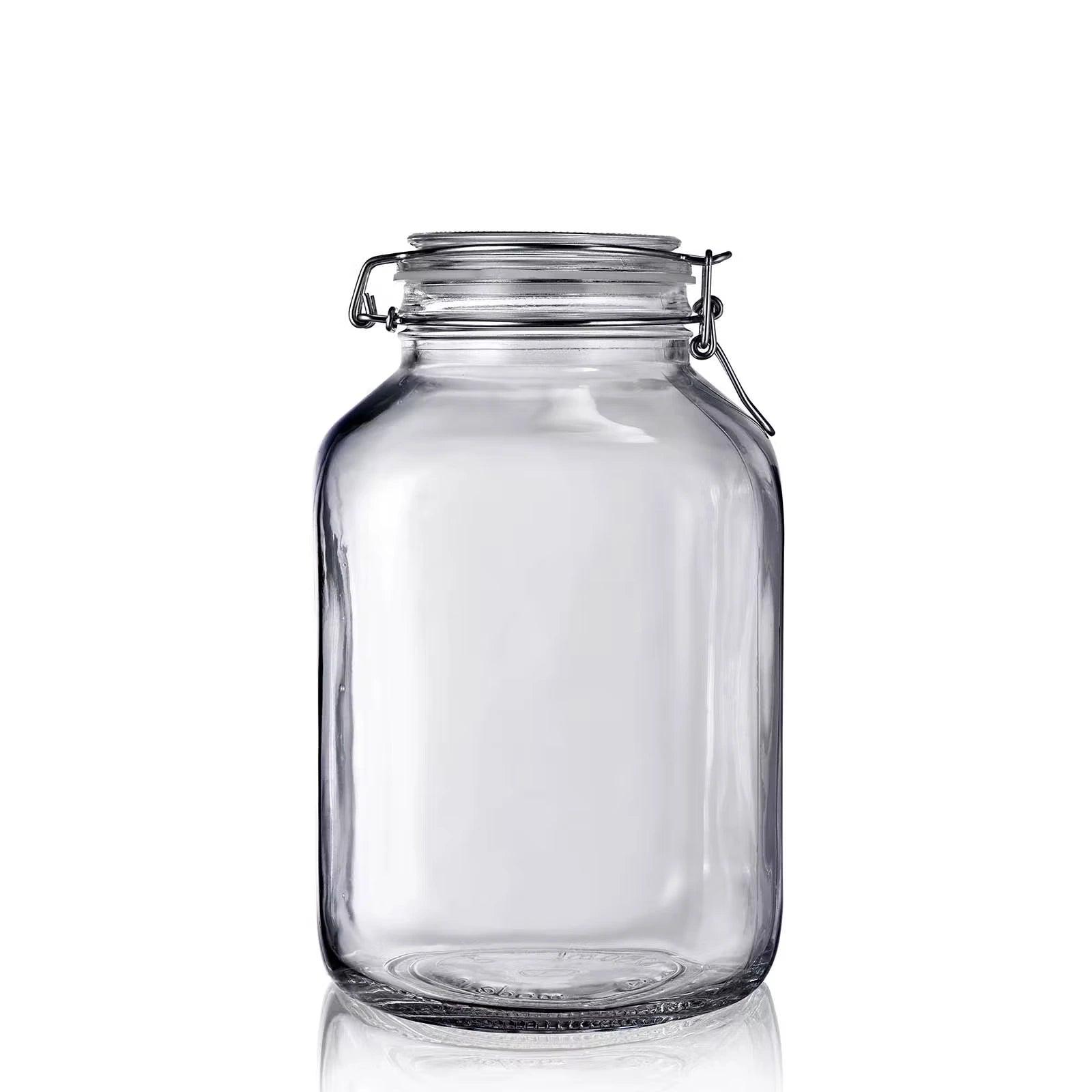 Gros bocal en verre 4 litres avec fermeture mécanique