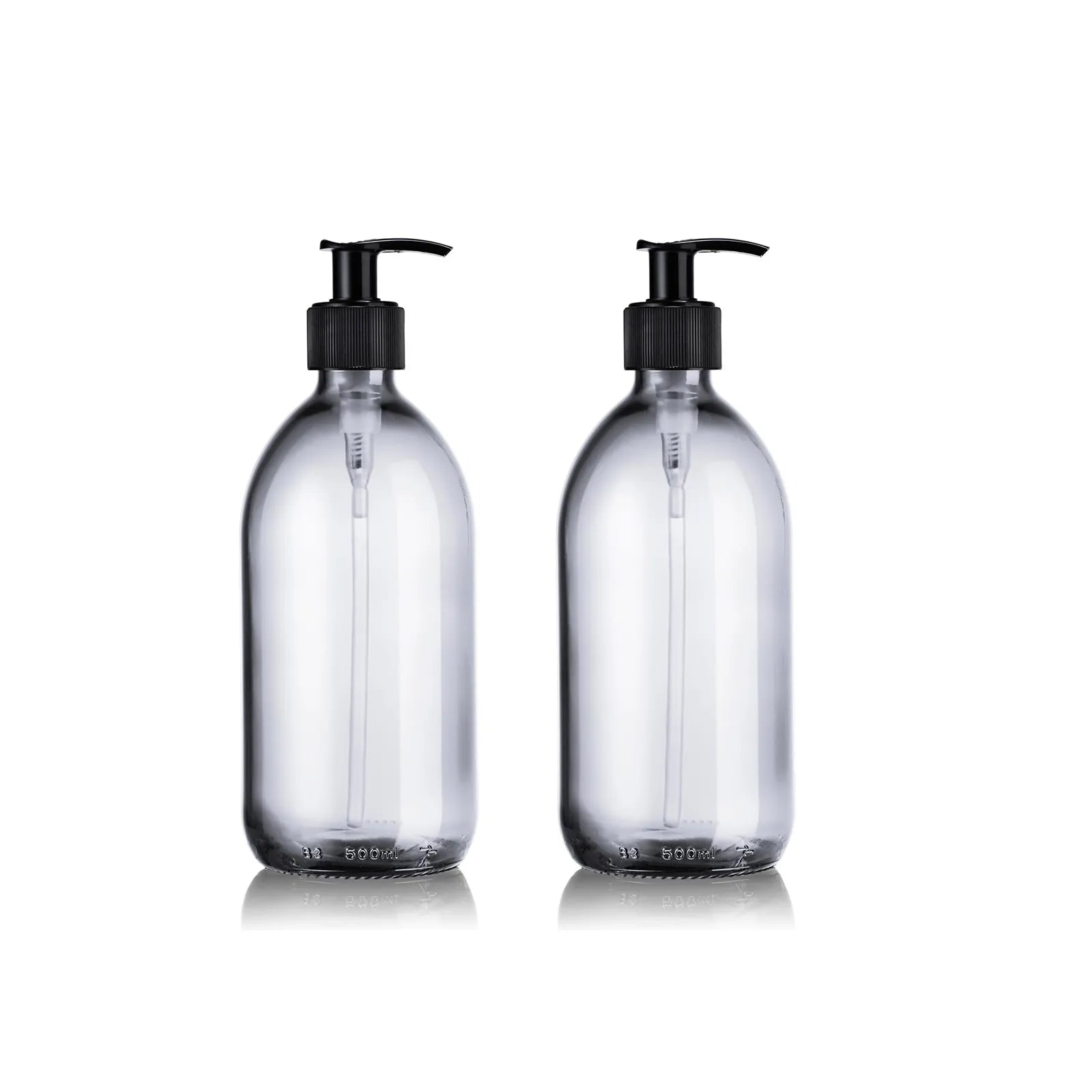Pack de 2 flacons en verre transparent distributeur de savon 500 mL
