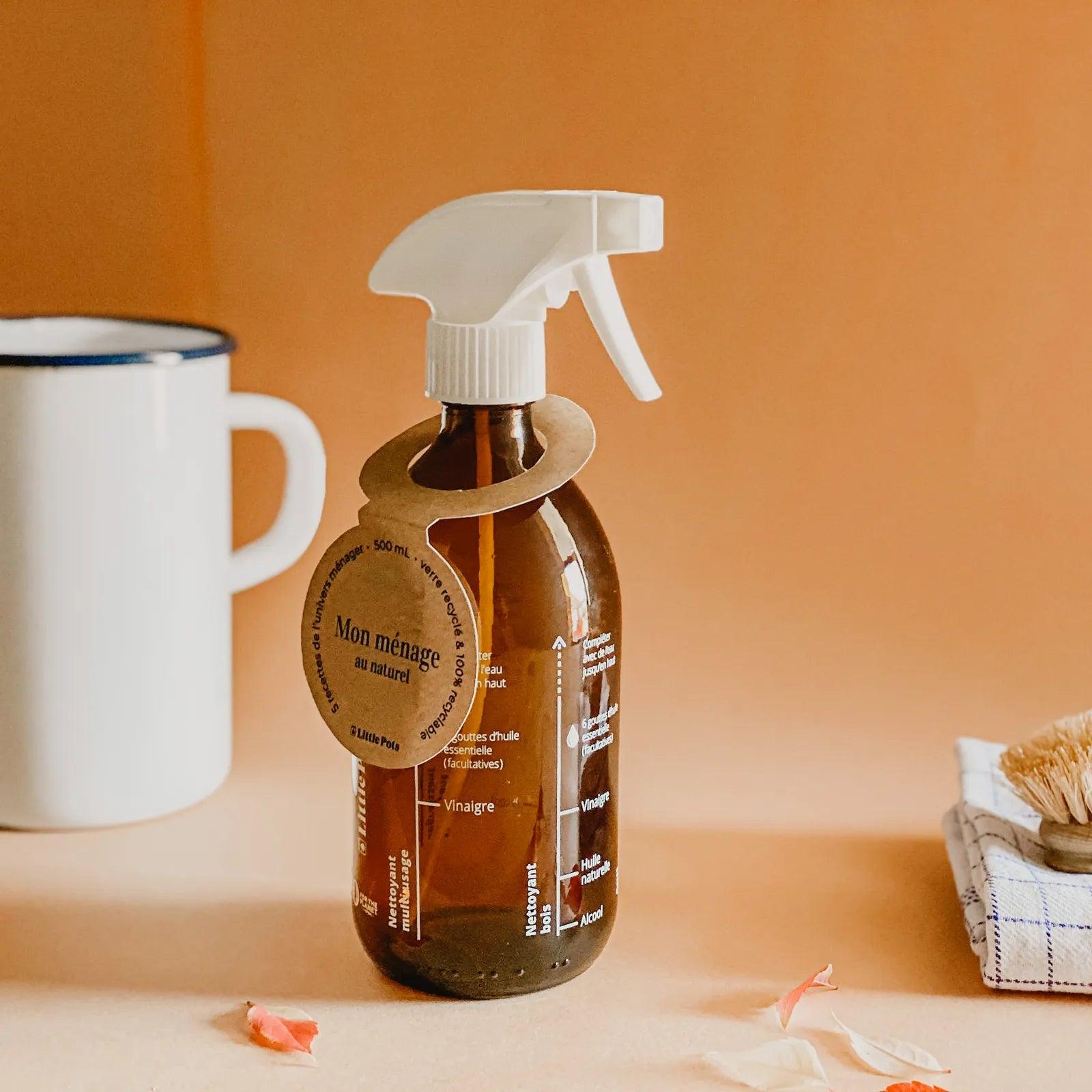 Burette recettes Flacon spray avec recette de ménage au naturel