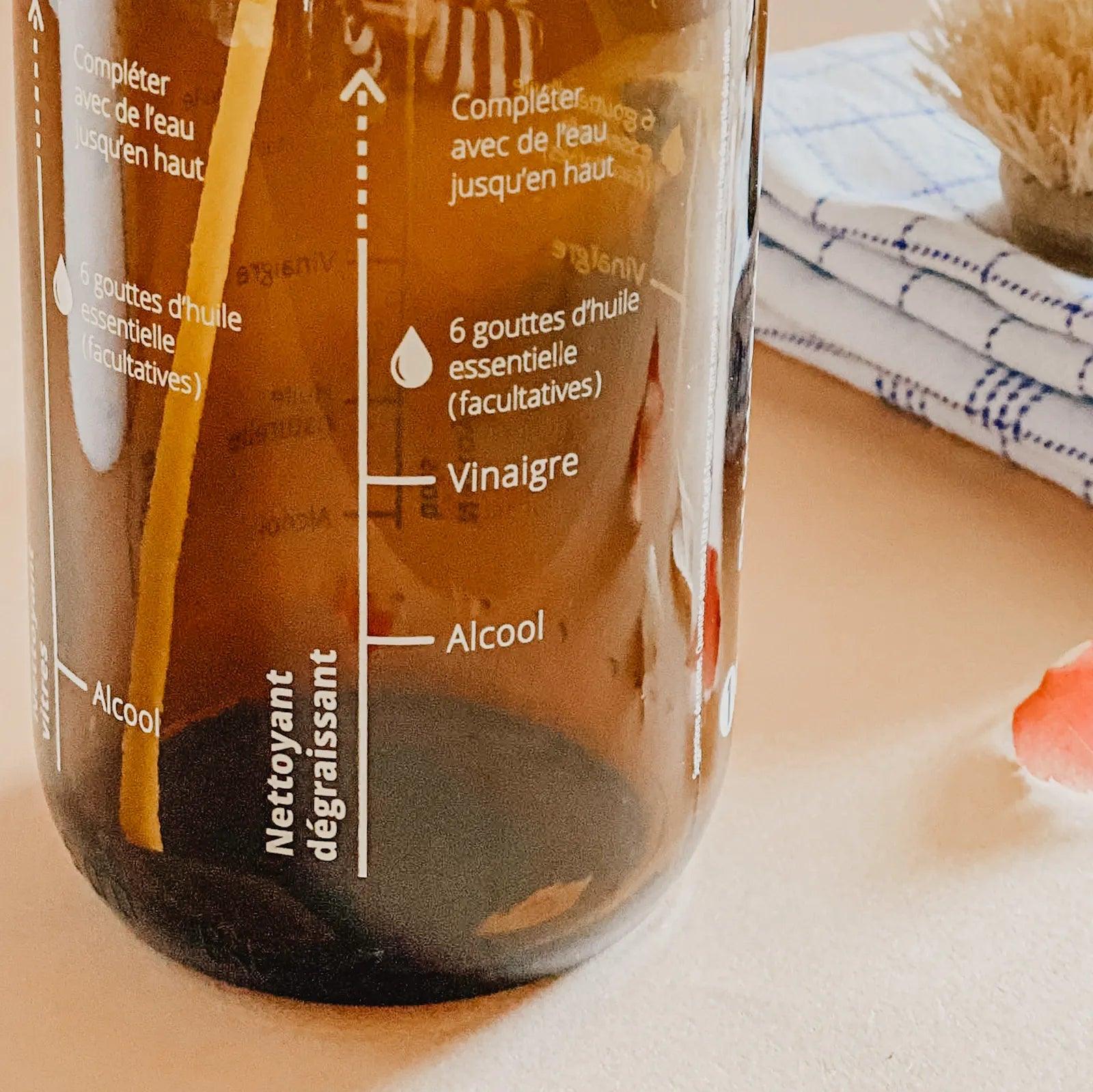 Burette recettes Flacon spray avec recette de ménage au naturel