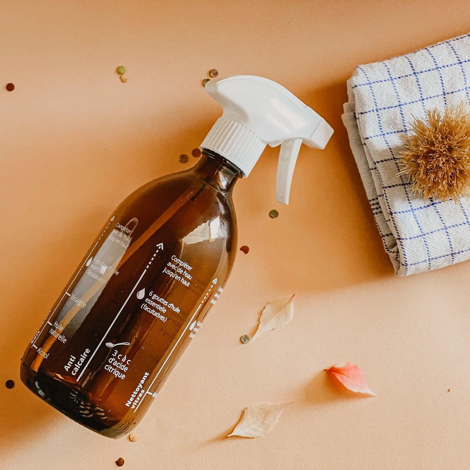 Burette recettes Flacon spray avec recette de ménage au naturel