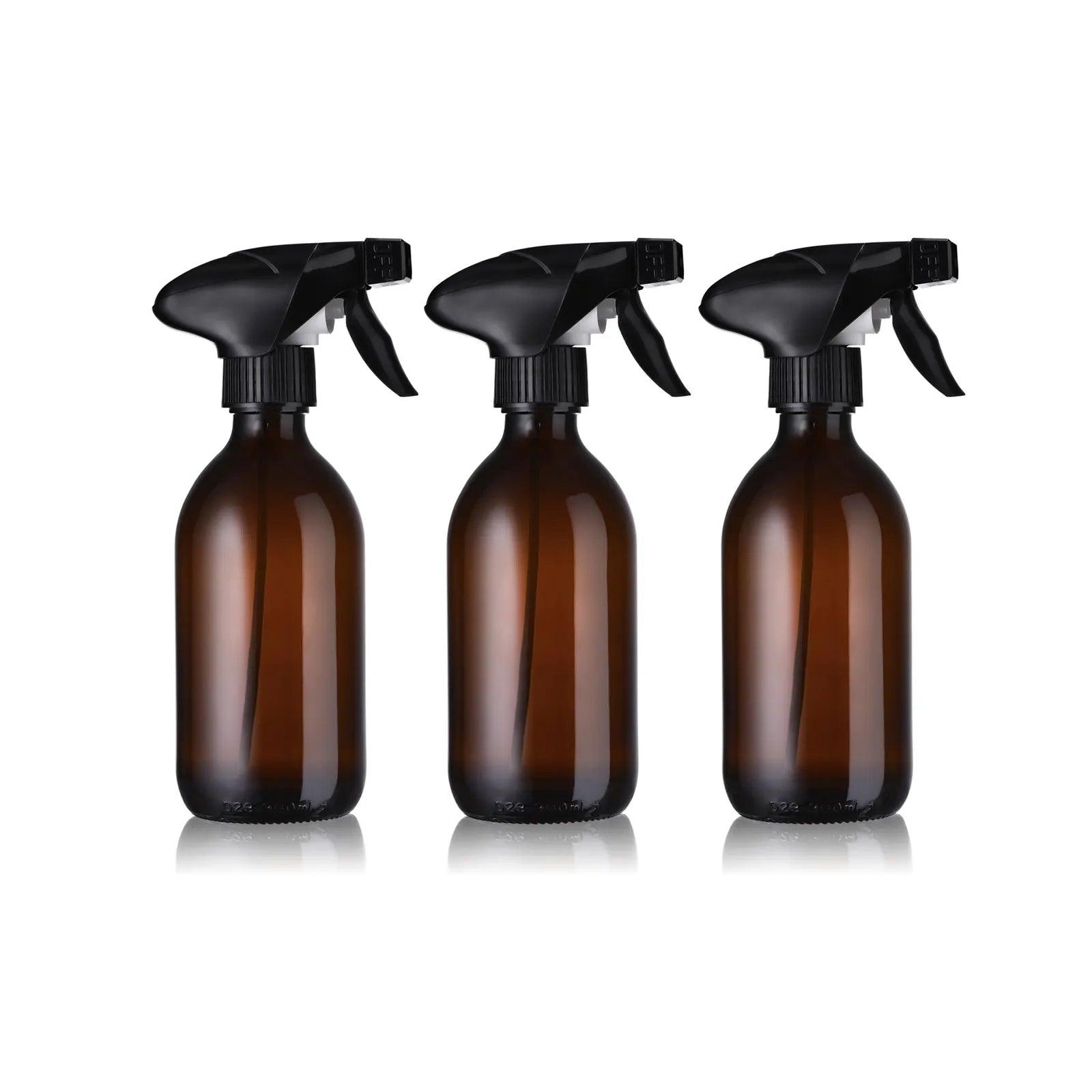 Pack de 3 flacons en verre ambré spray gachette 300 mL