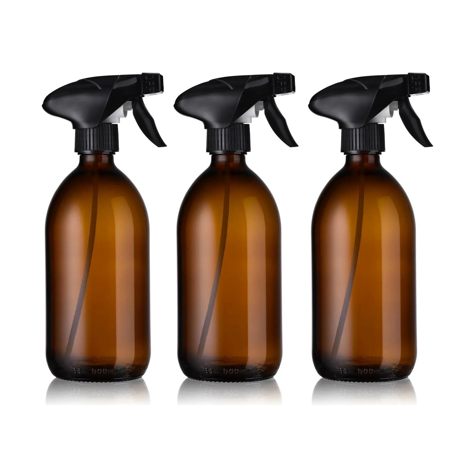 Pack de 3 flacons en verre ambré spray gachette 500 mL