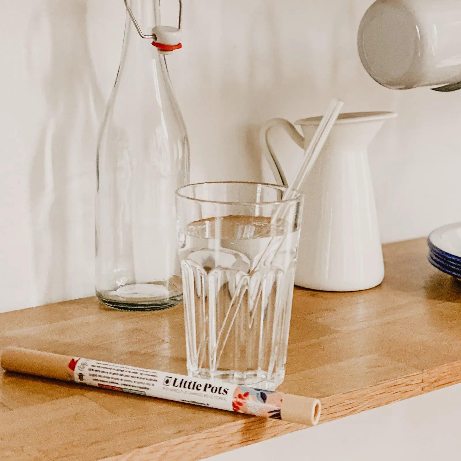 paille en verre recyclé facile à transporter