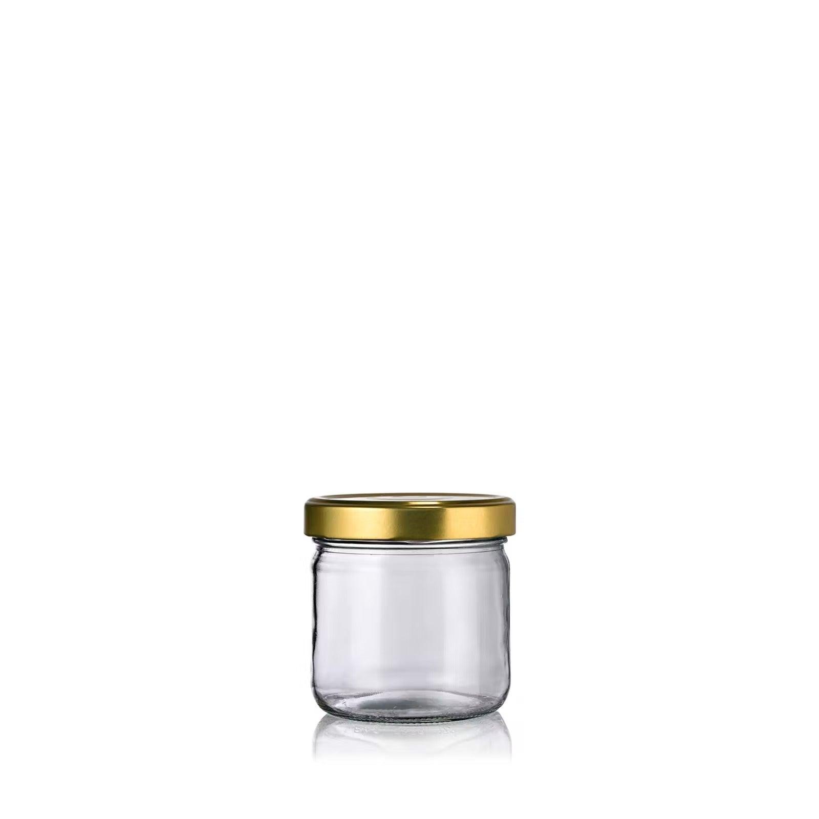 Petit bocal en verre 41ml avec couvercle twist-off 43 or