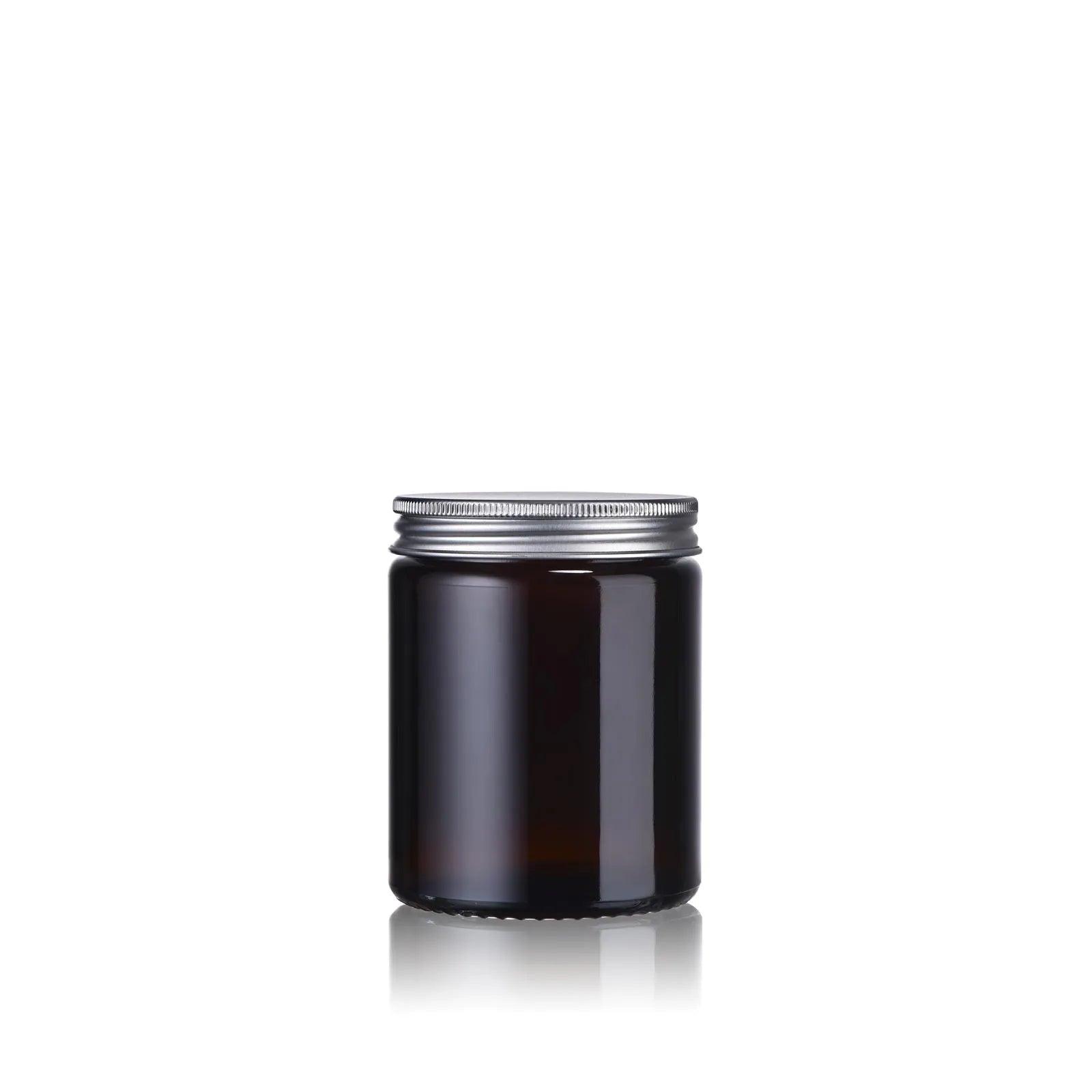 Pot en verre cosmétique ambré de 100 mL
