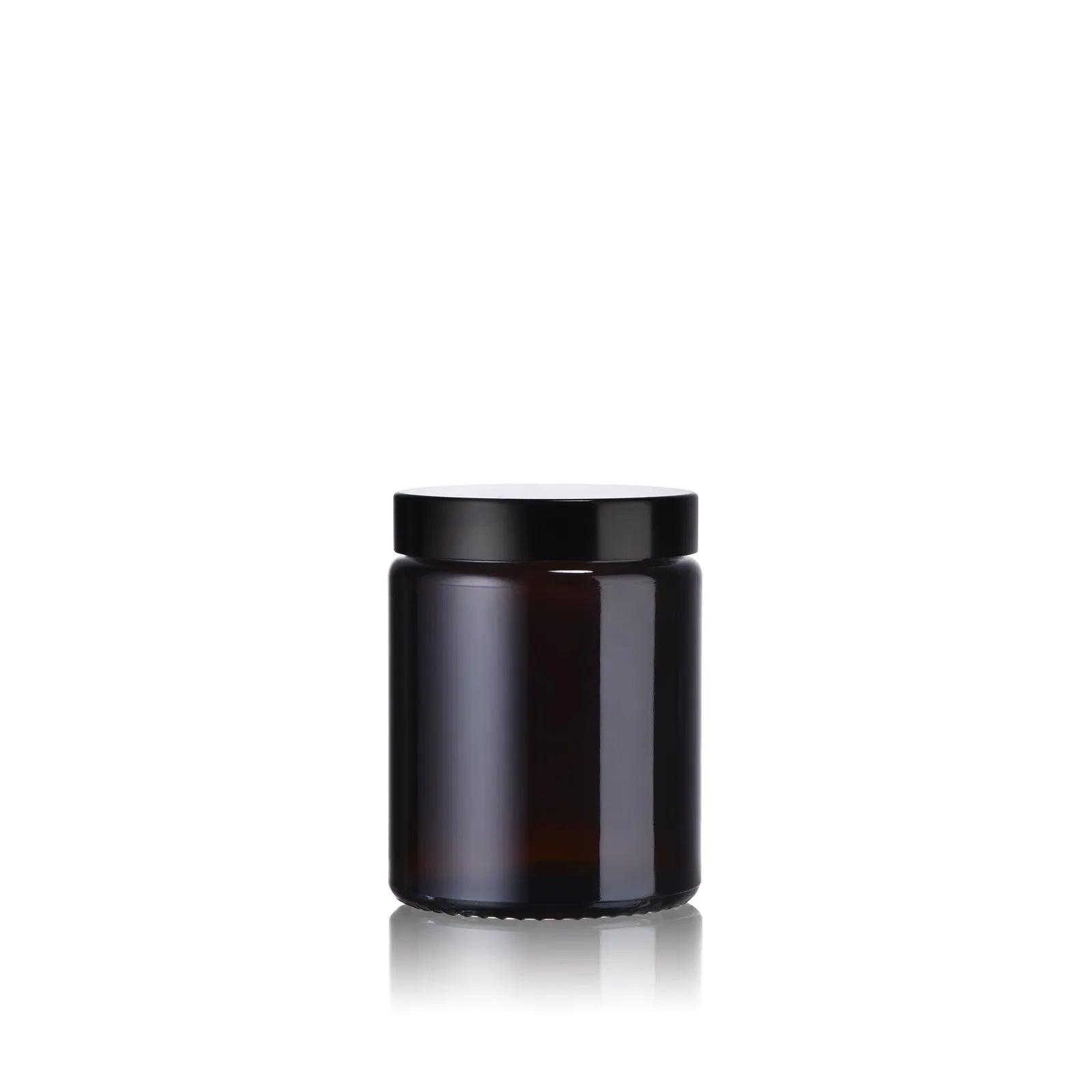 Pot en verre cosmétique ambré de 100 mL