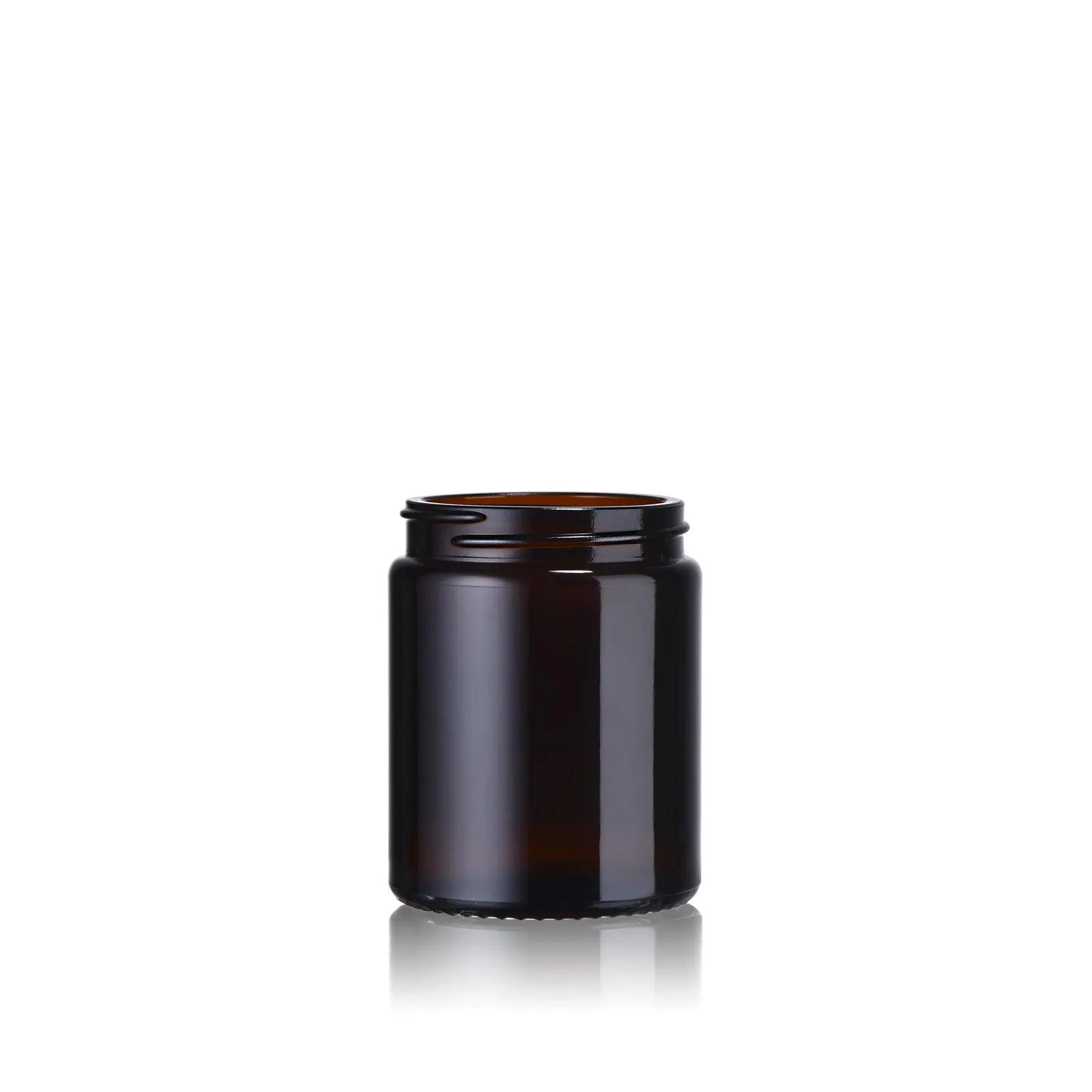 Pot en verre cosmétique ambré de 100 mL