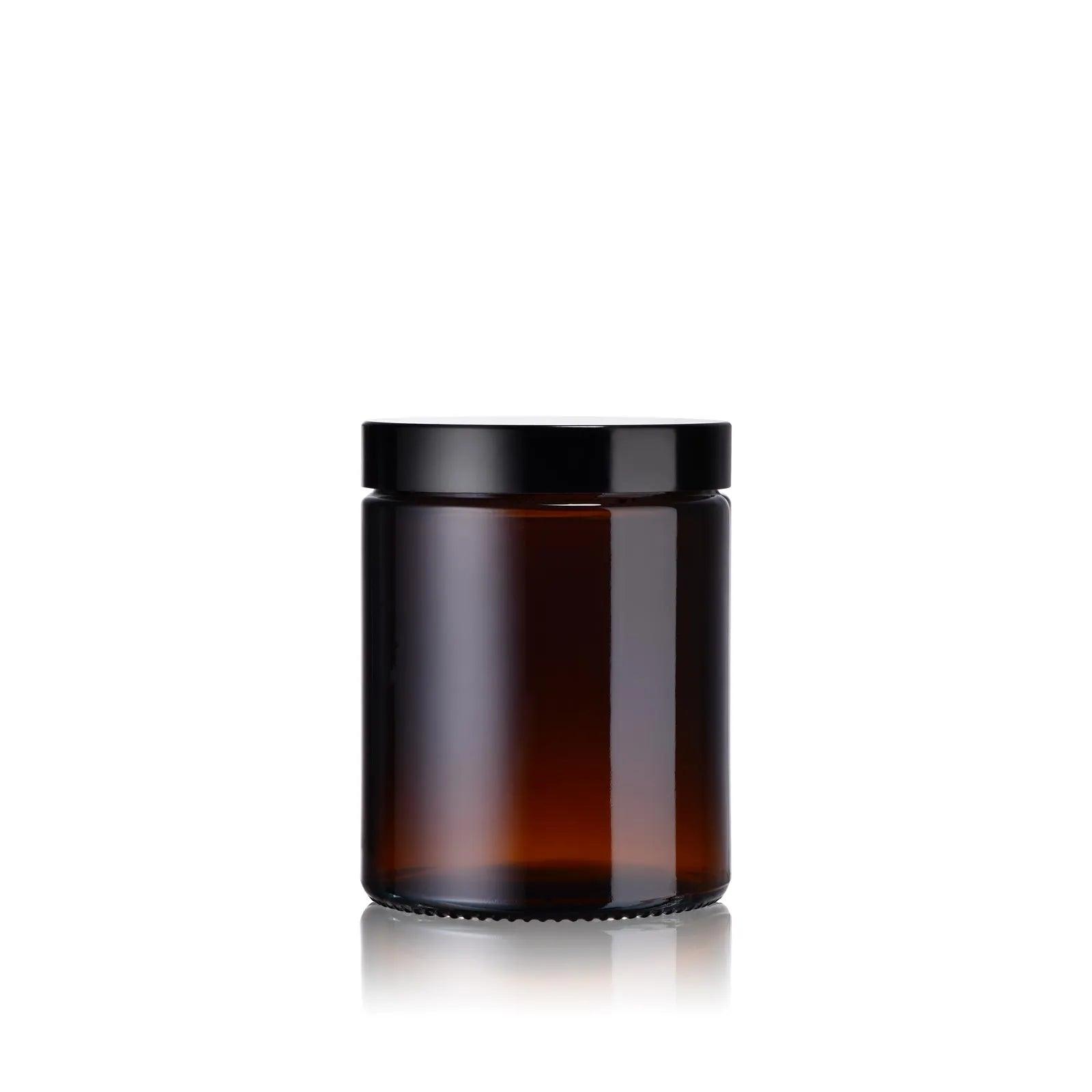 Pot cosmétique en verre ambré pour bougie 180 mL
