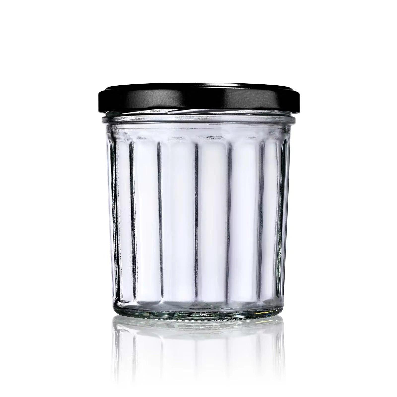Pot en verre vide pour confiture avec couvercle twist-off noir