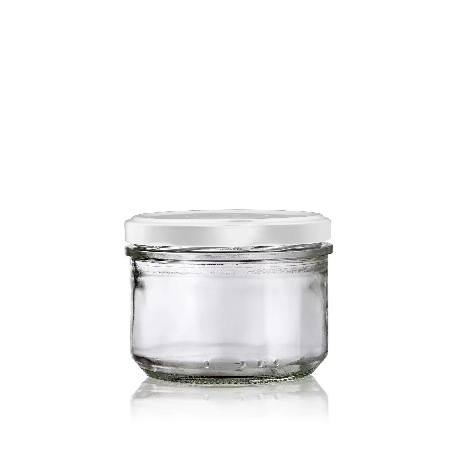 Pot en verre verrine 262 mL avec couvercle blanc