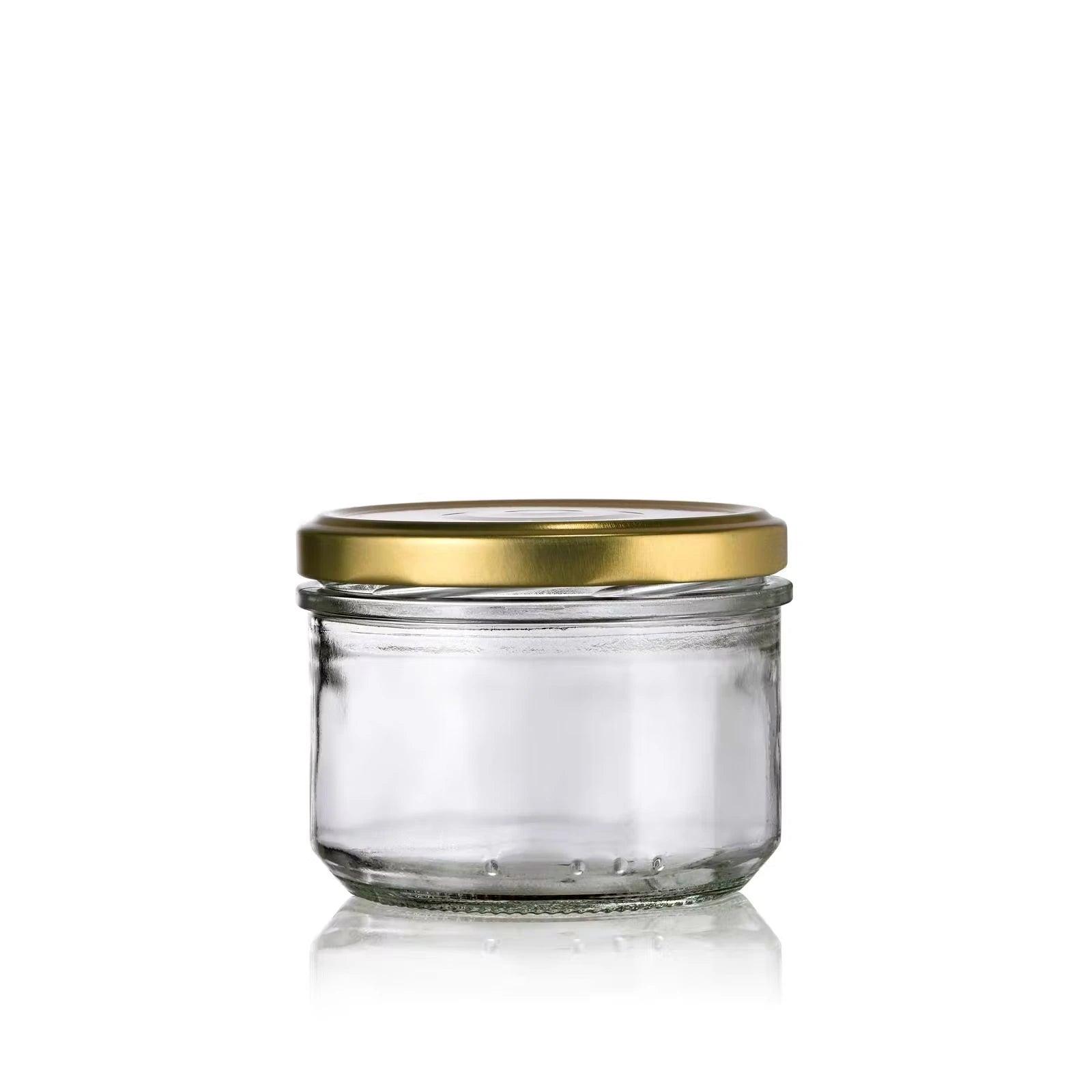 Pot en verre verrine 262 mL avec couvercle or