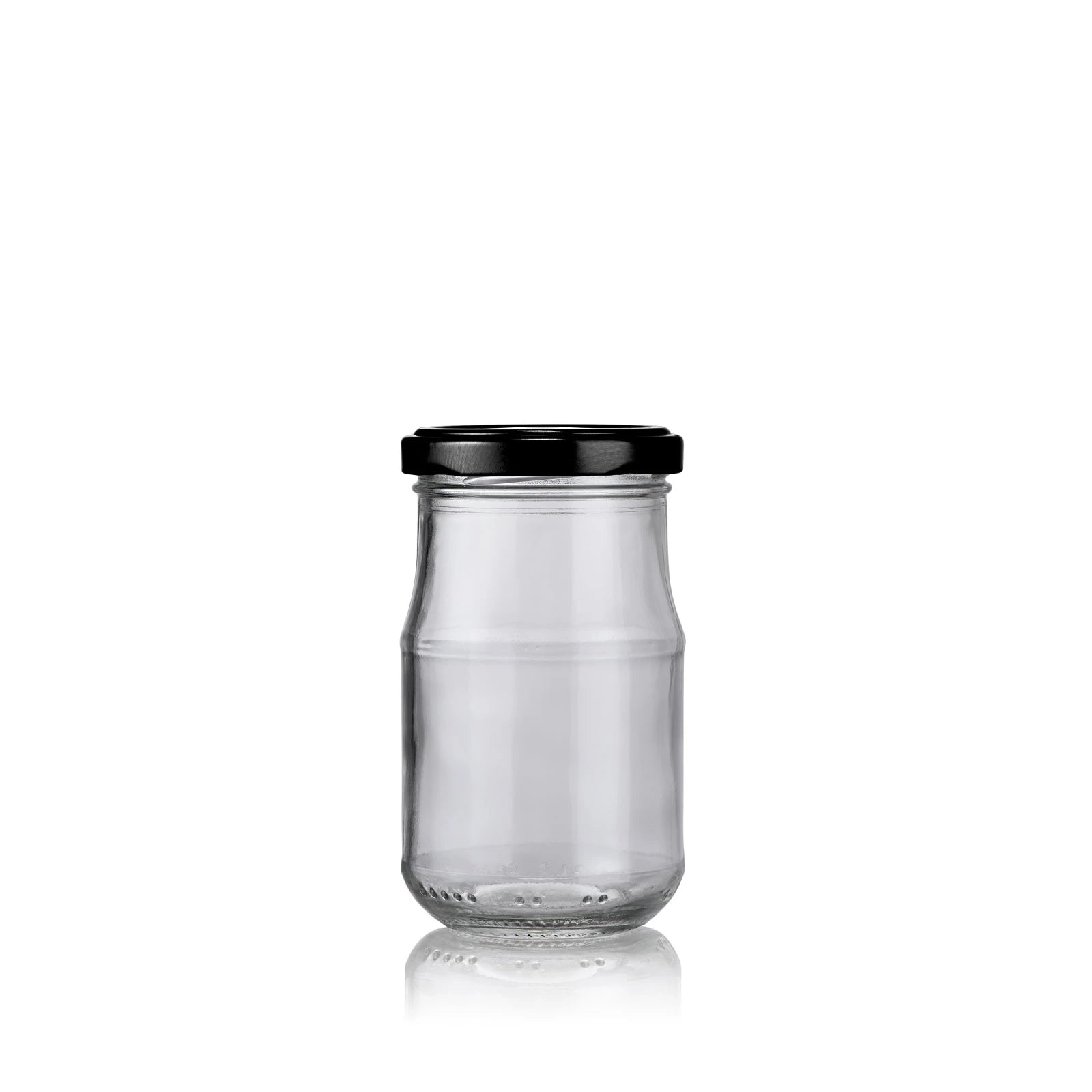 Pot de sauce en verre 212 ml avec couvercle noir