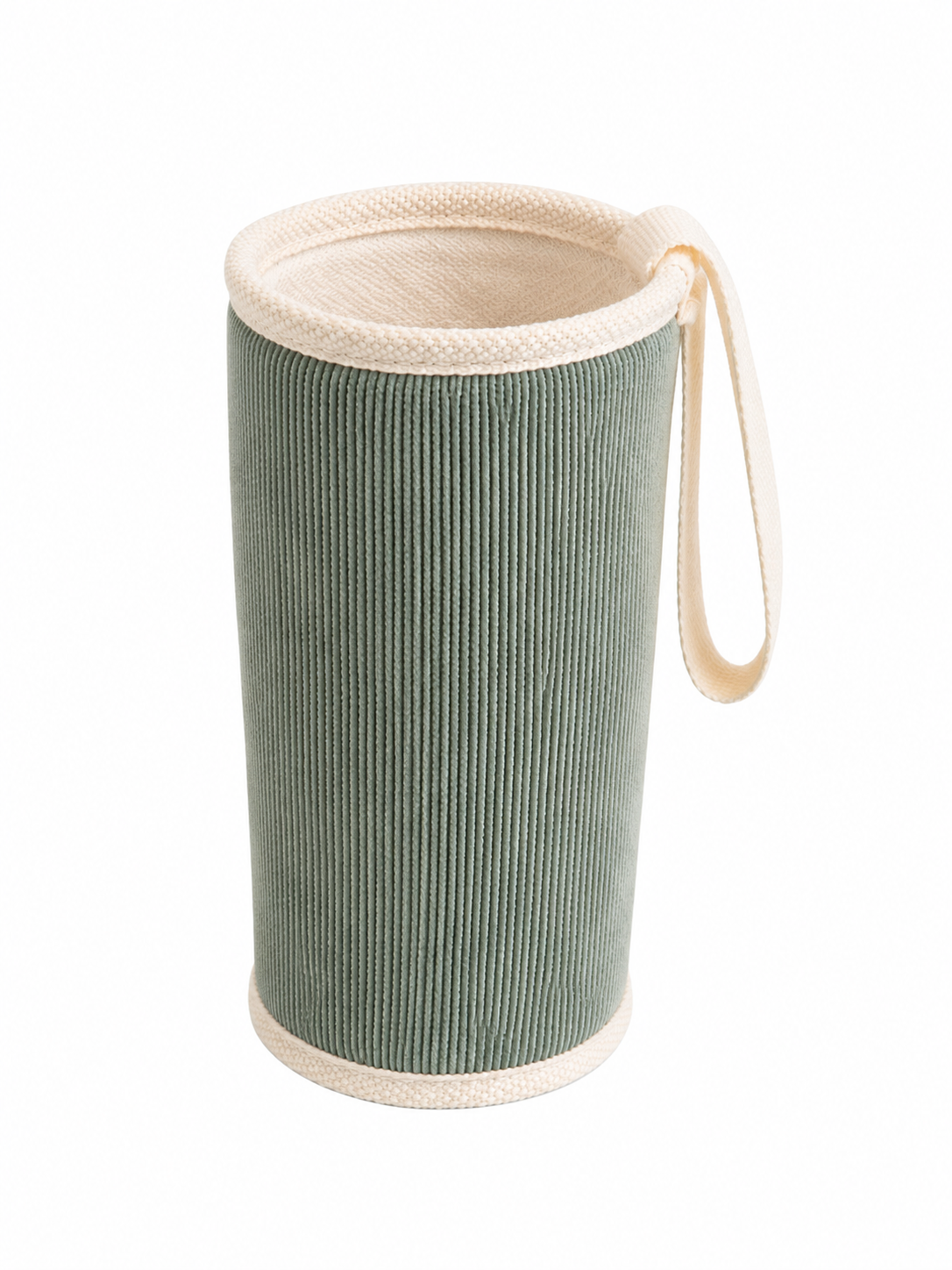Gourde en verre et housse protectrice Chopette velours kaki automne-hiver