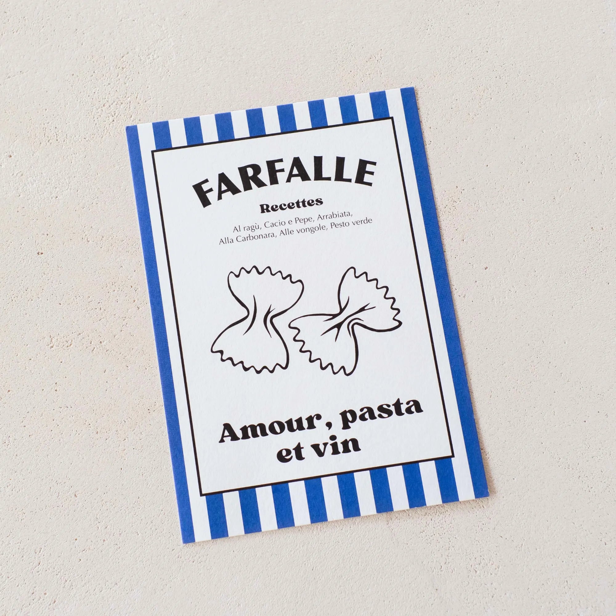 Affiche FARFALLE- Amour, pasta et vin