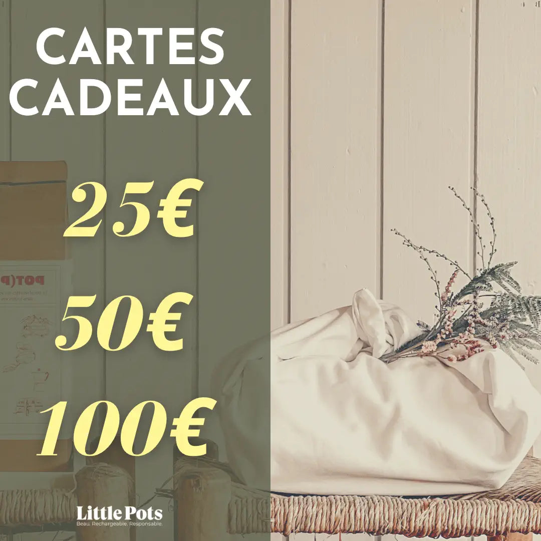 Cartes cadeaux Little Pots 25€, 50€ et 100€