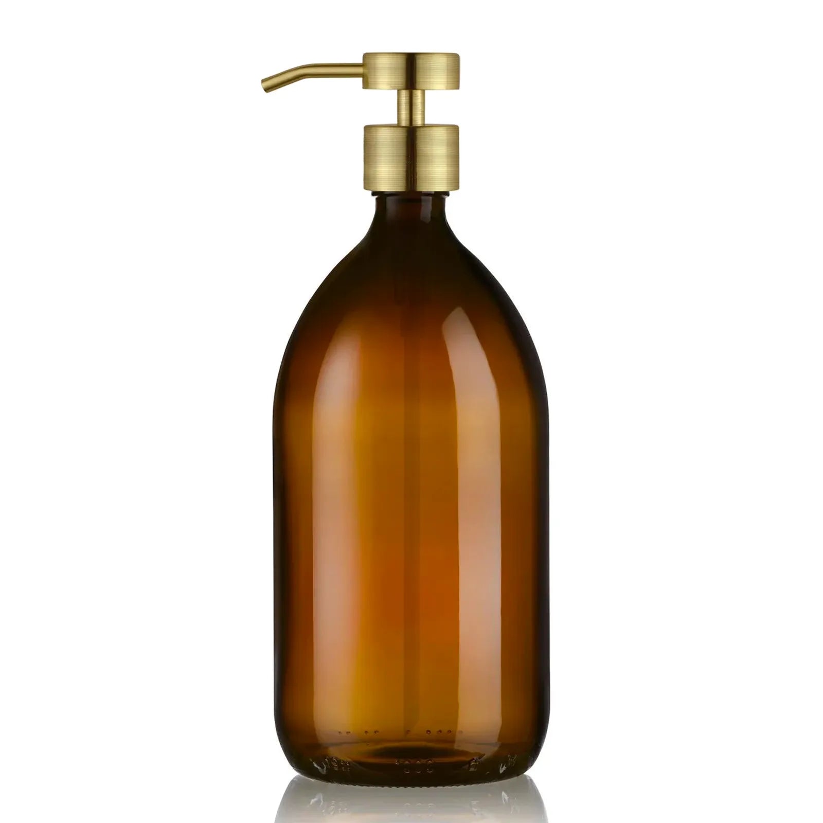 Distributeur de savon verre ambré 1l avec pompe inox bronze