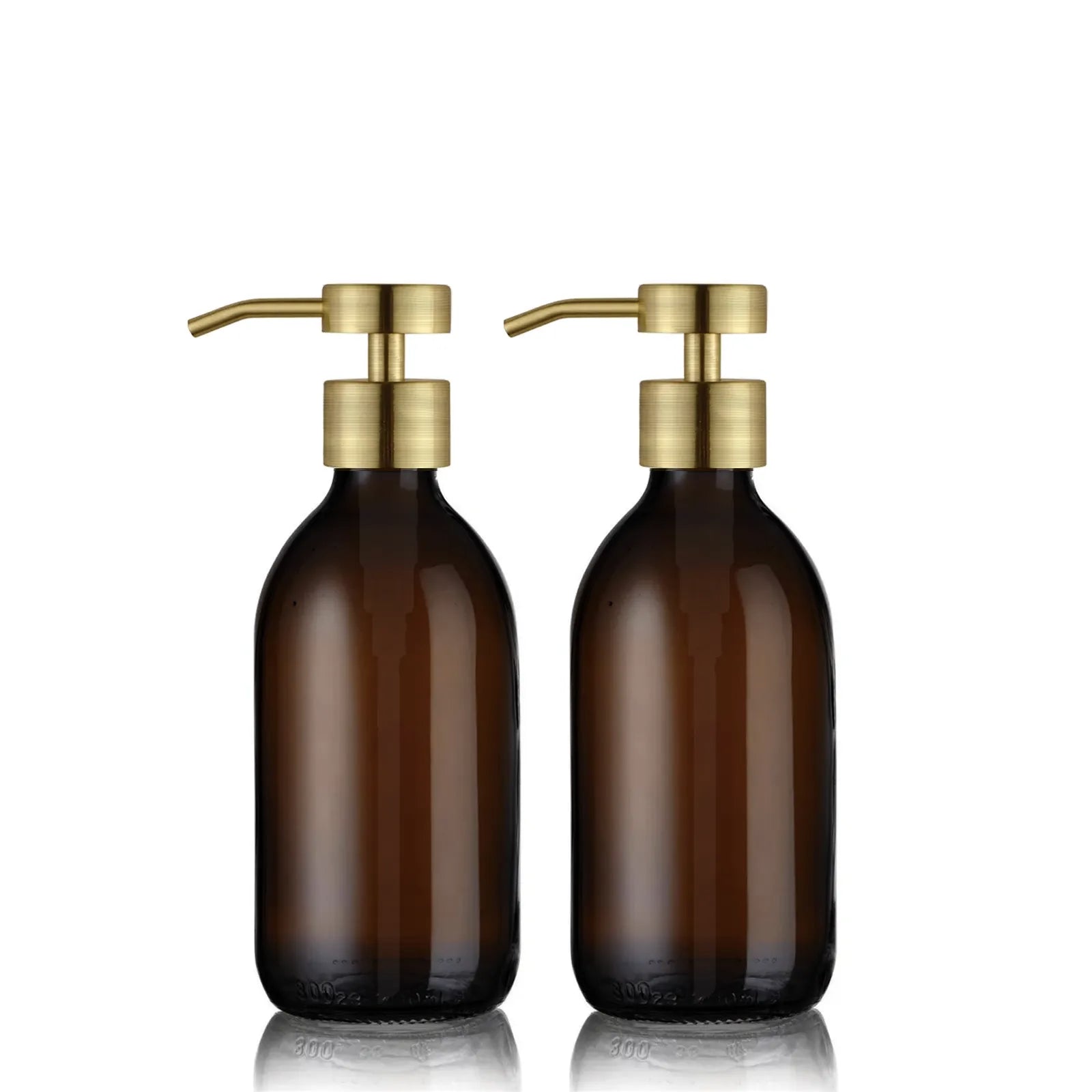 Duo de distributeur de savon ambré 300ml avec pompe design bronze