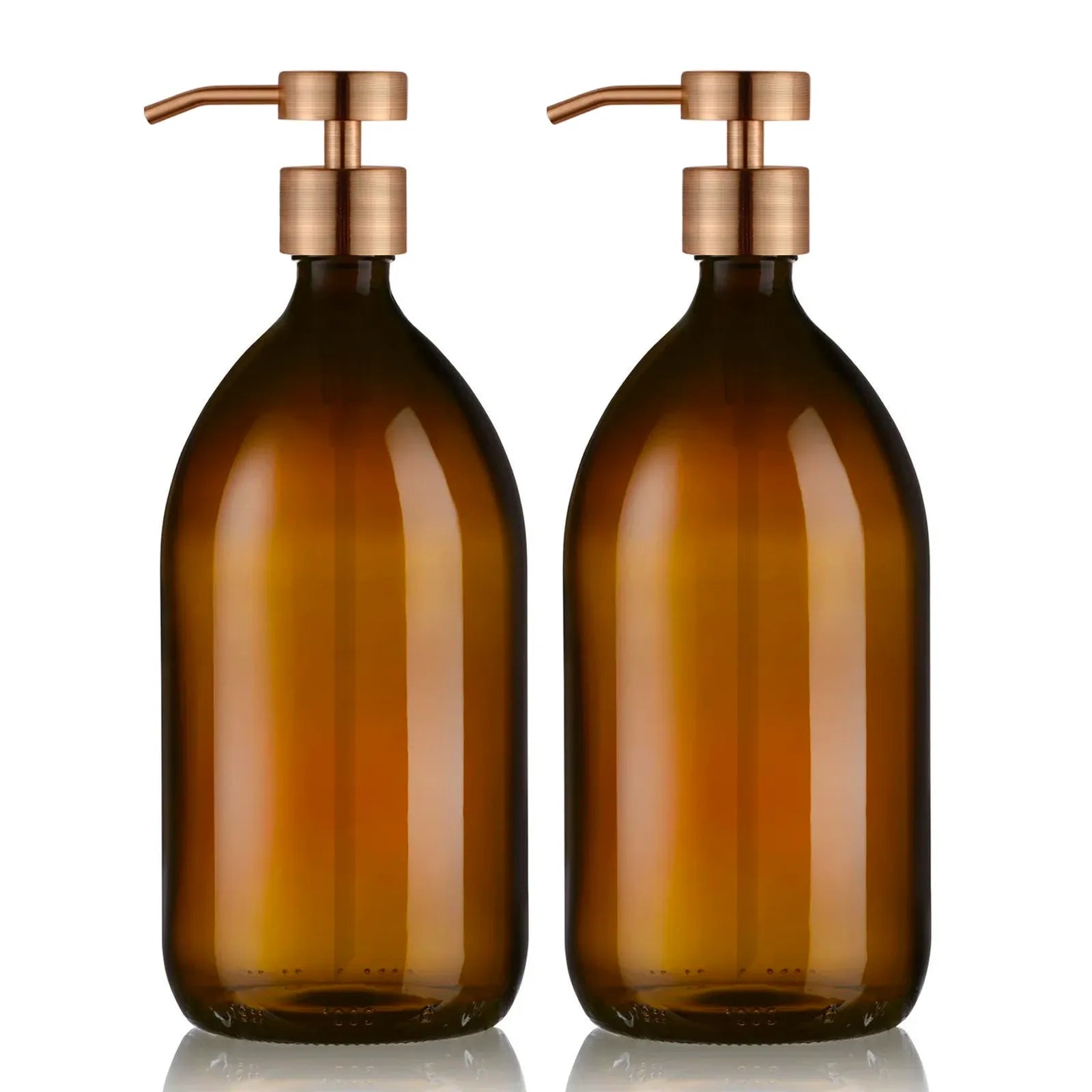 Duo de distributeur de savon ambré 1l avec pompe design cuivré