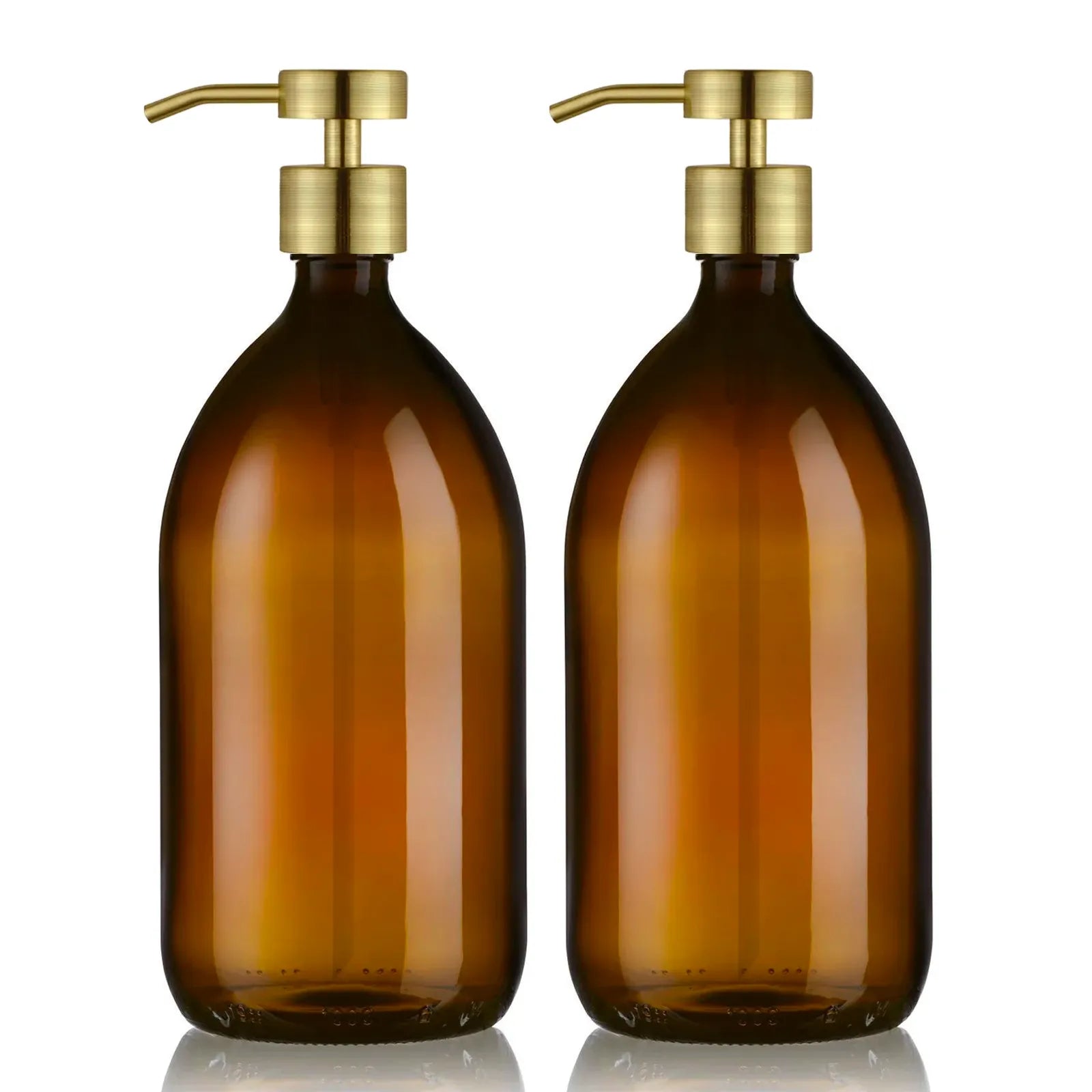 Duo de distributeur de savon ambré 1l avec pompe design bronze